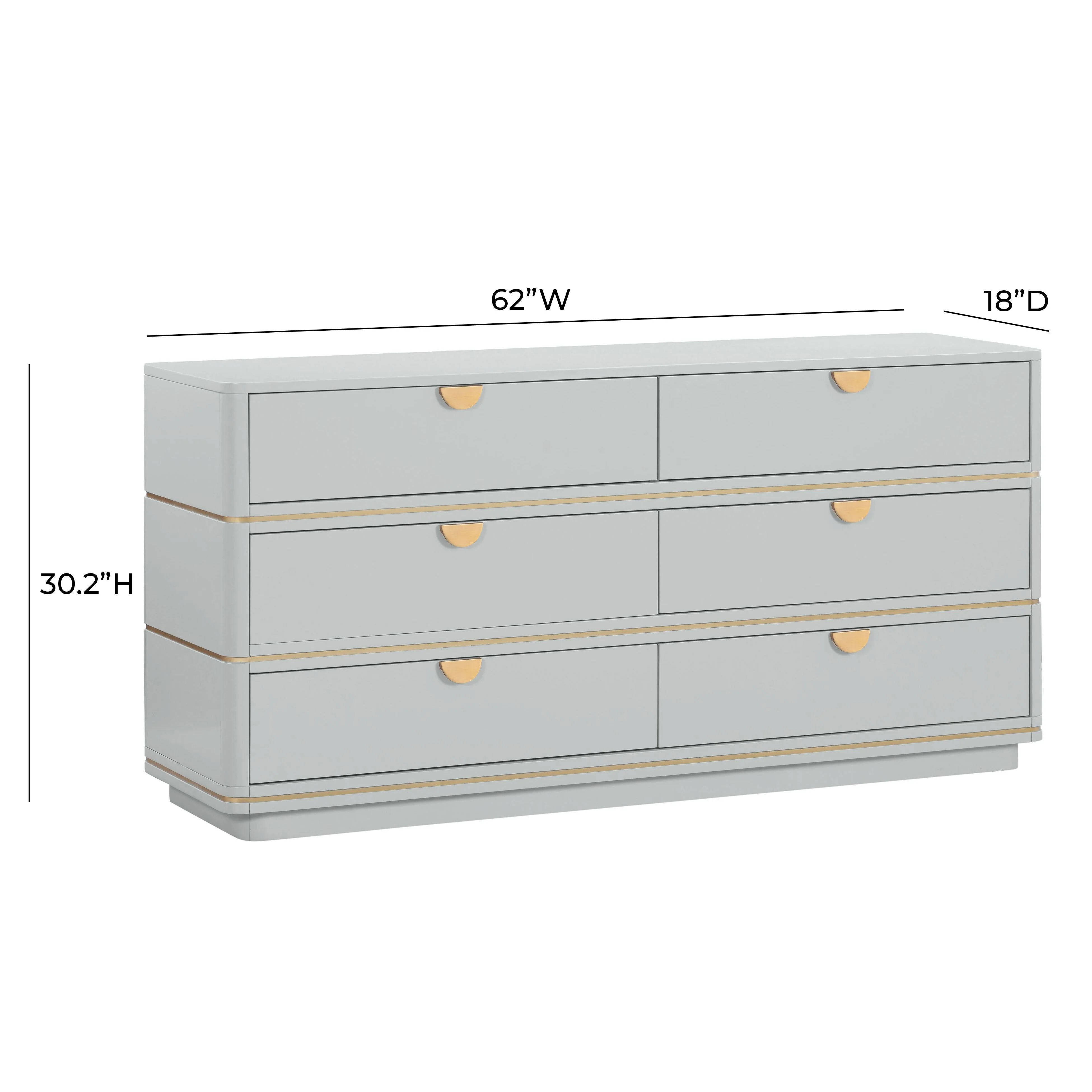 Julieta Grey 6 Drawer Dresser - Image 8