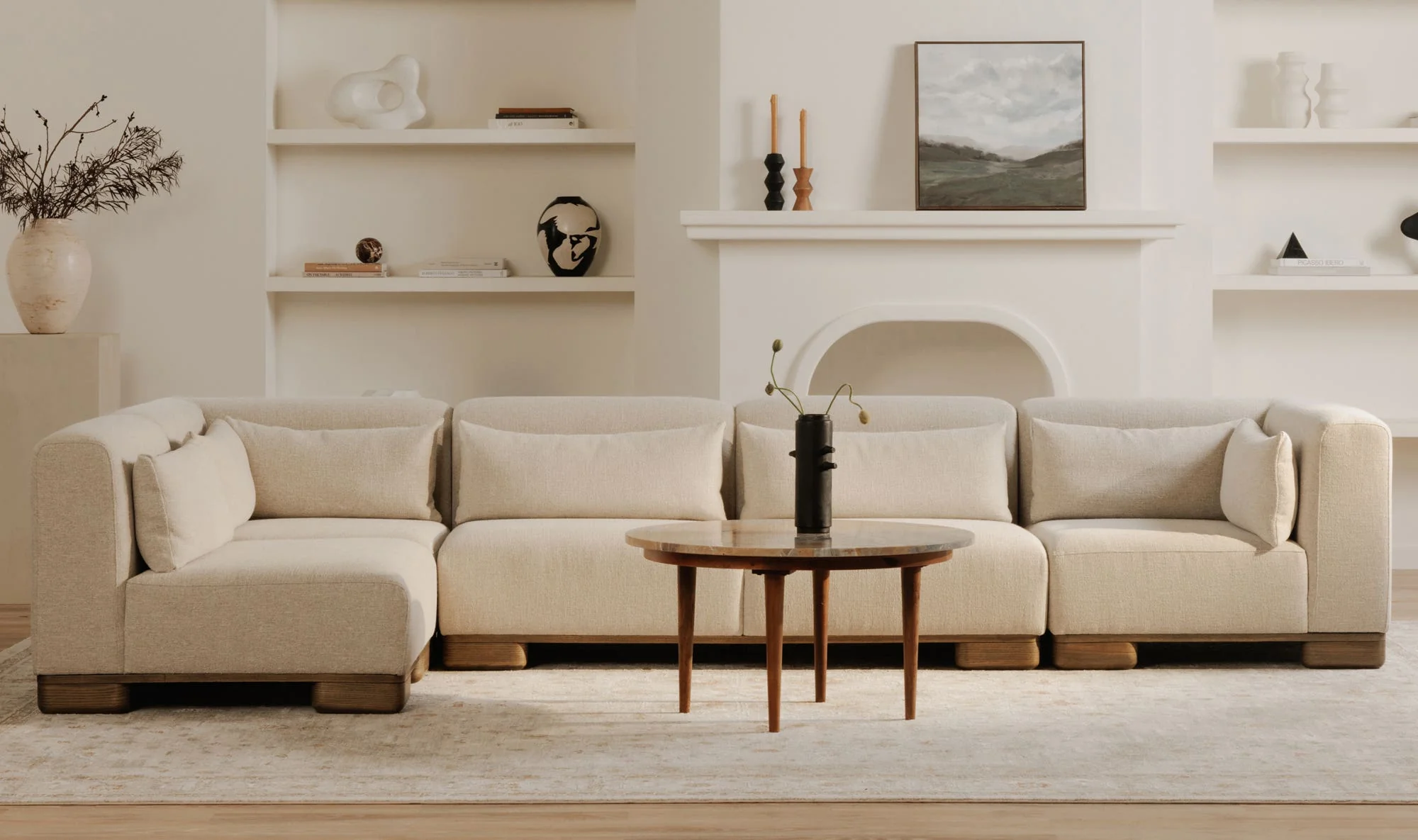 June Classic L-Shaped Modular Sectional Oatmeal - Image 2