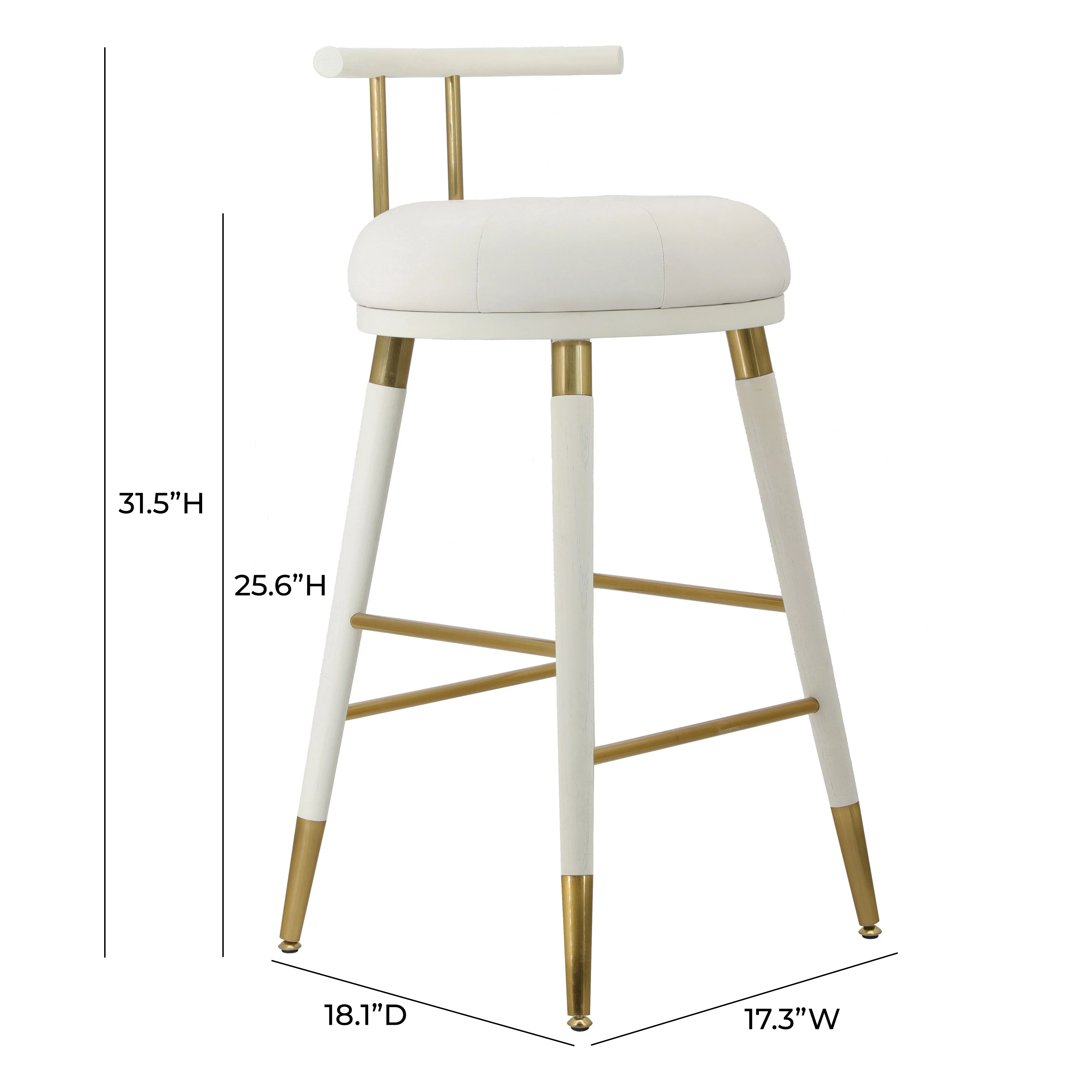 Juniper White Vegan Leather Counter Stool - Image 6