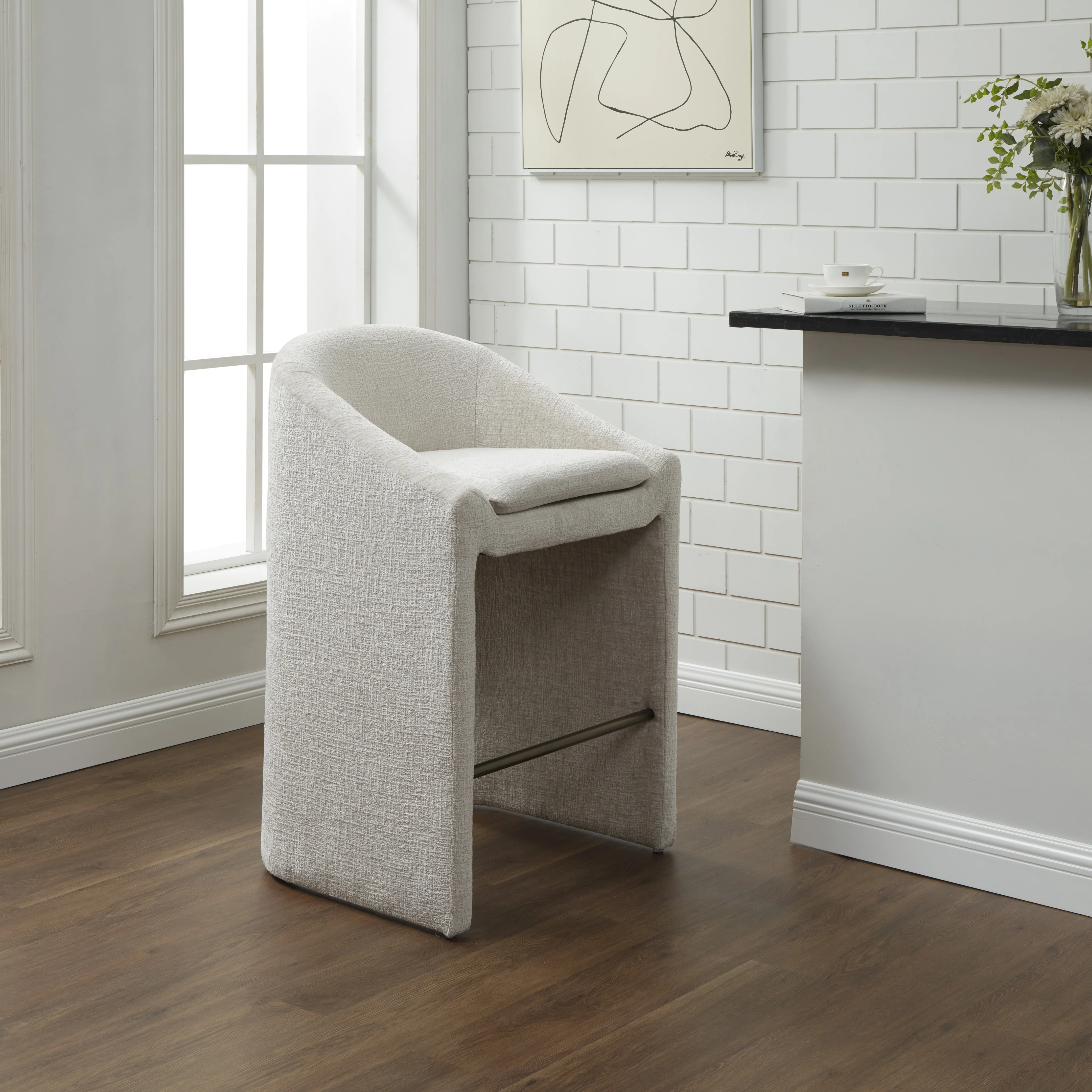 Kagan Chenille Barstool - Image 3