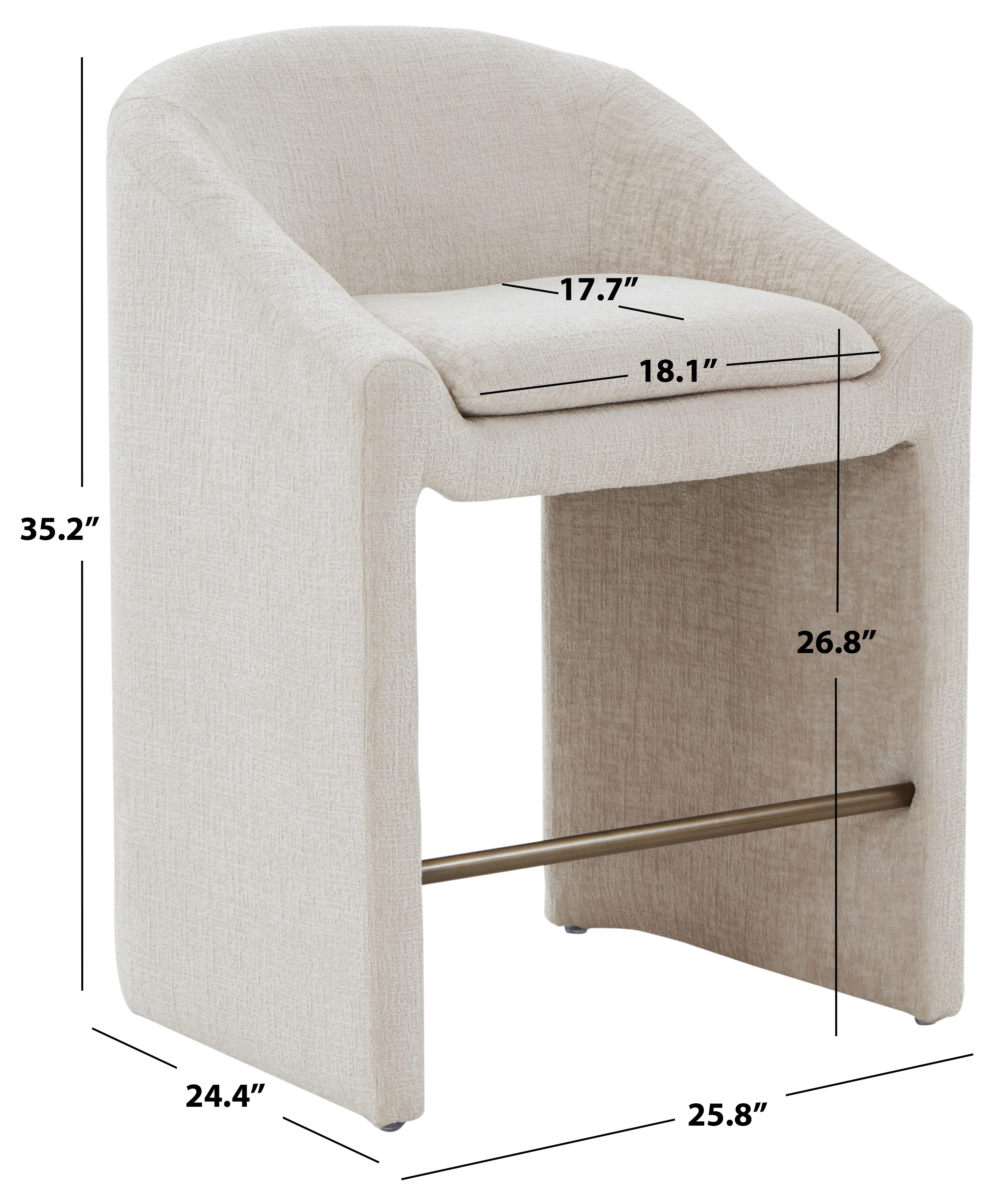 Kagan Chenille Counter Stool - Image 7