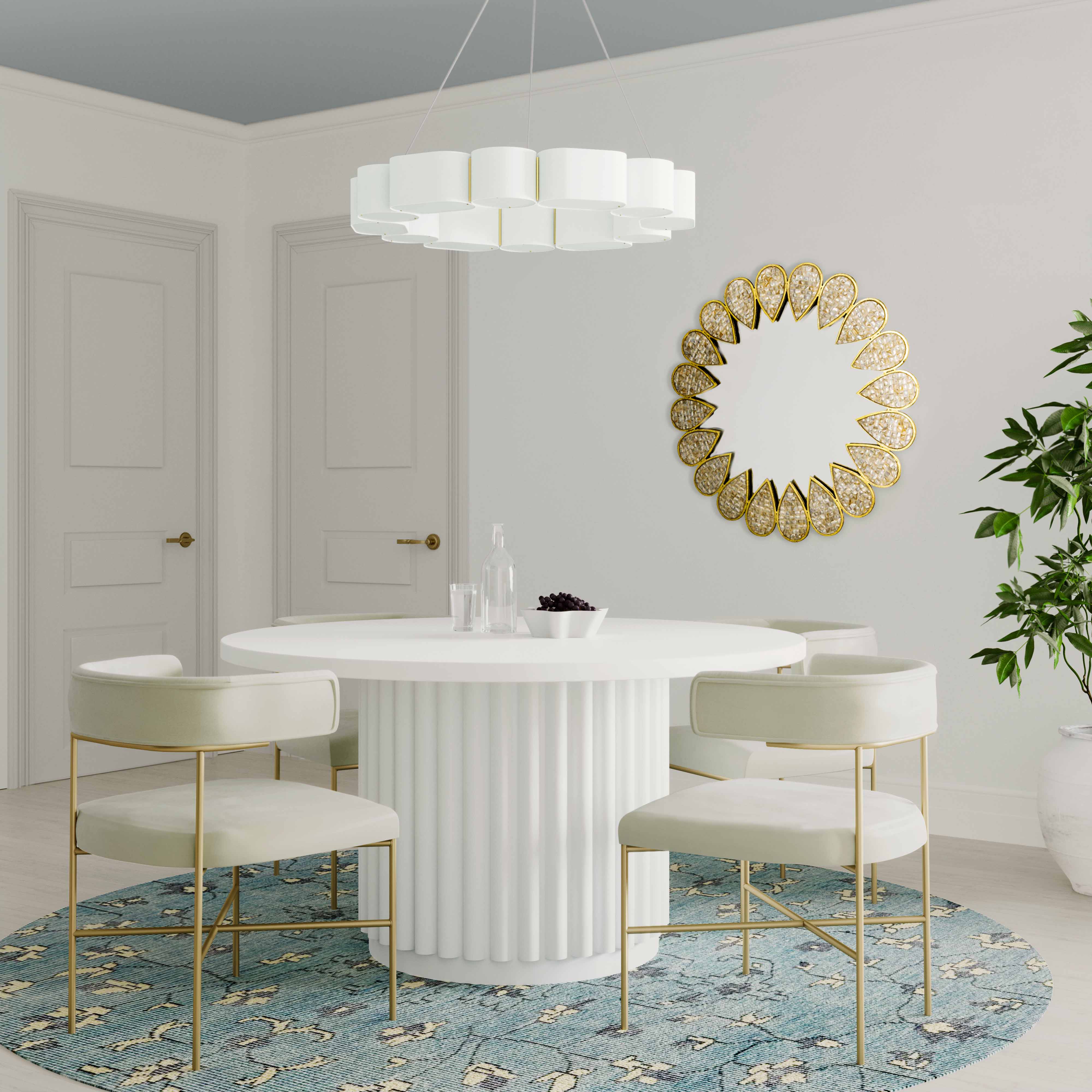 Kali 55 Inch White Round Dining Table - Image 2