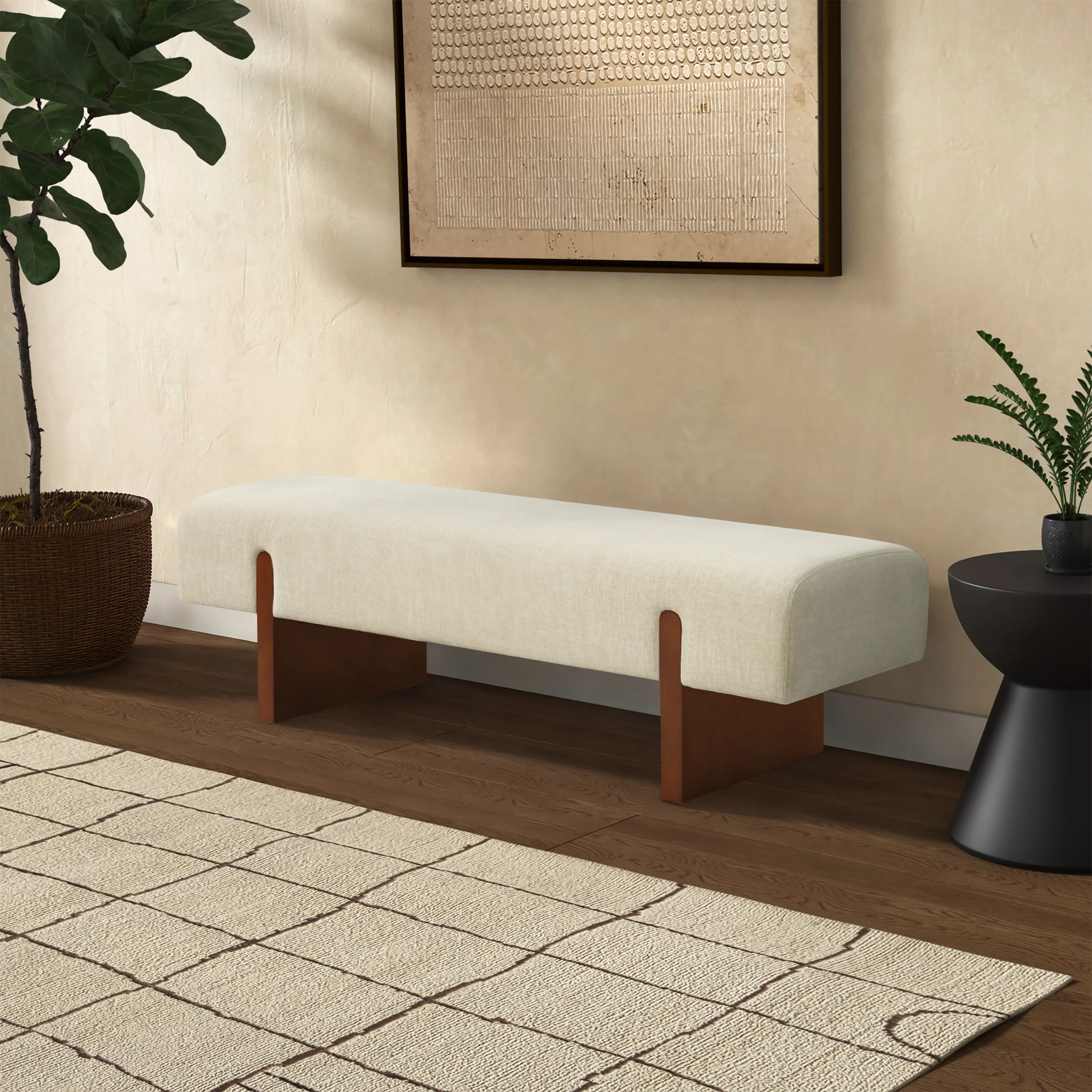 Kandiss Linen Bench - Image 3