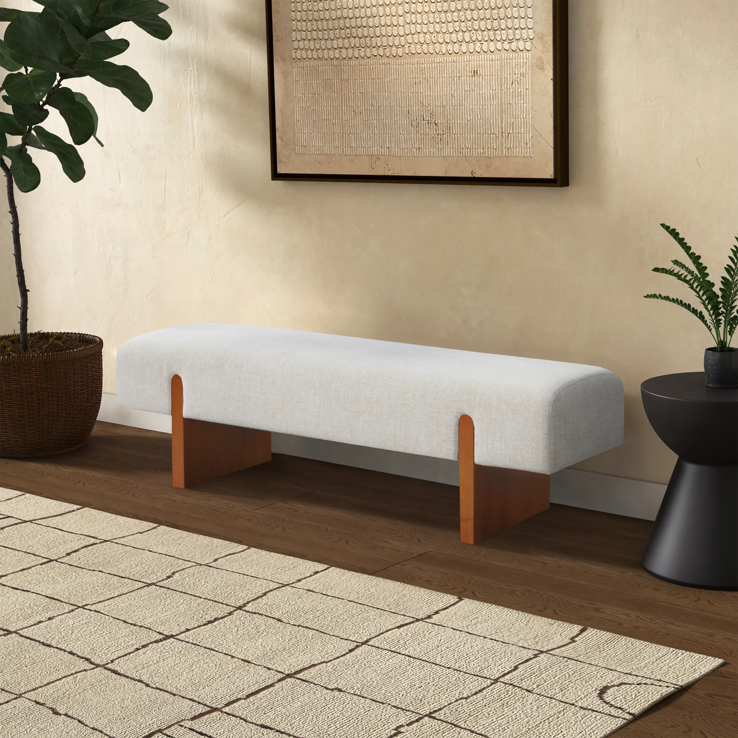 Kandiss Linen Bench - Image 9