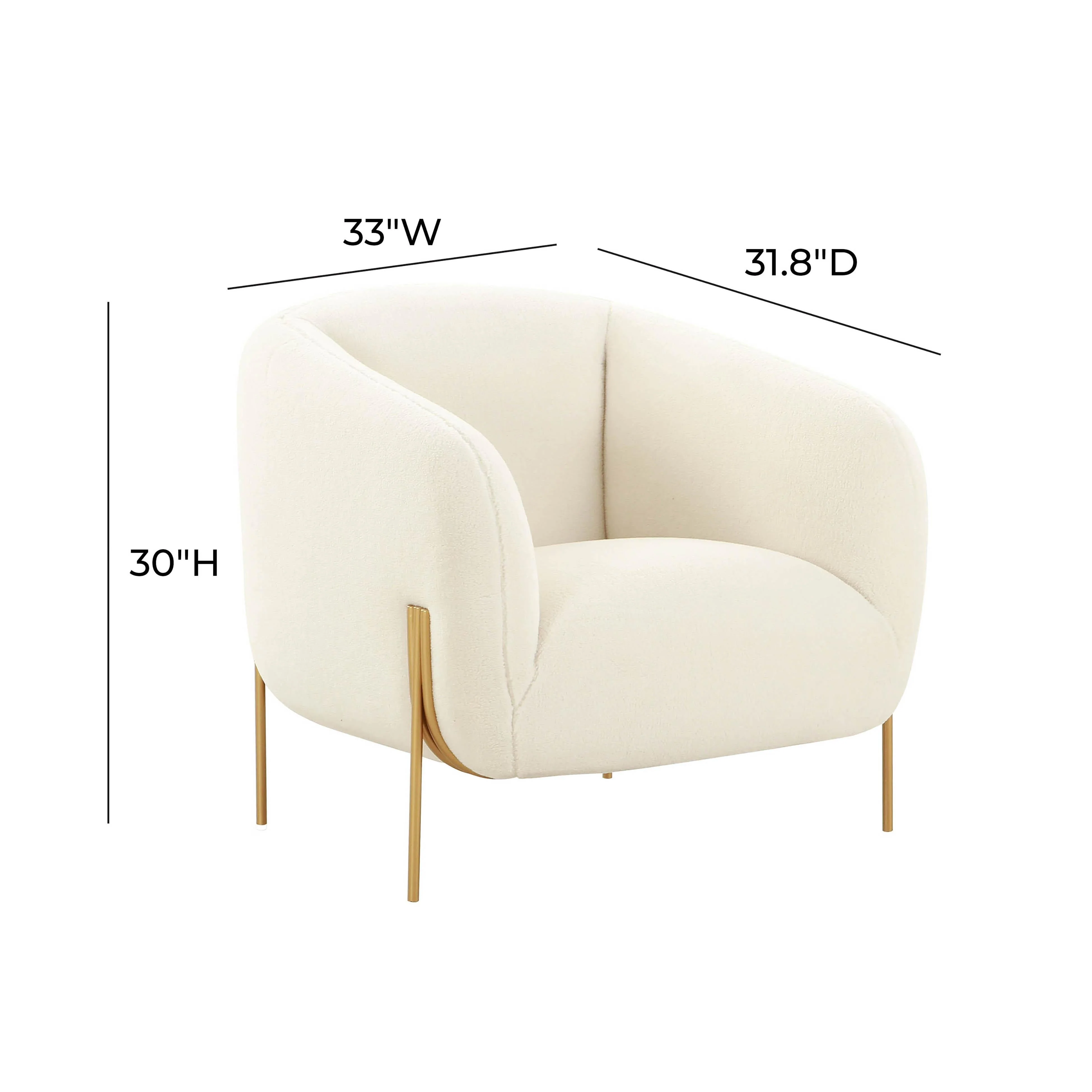 Kandra Cream Shearling Accent Chair - Image 6