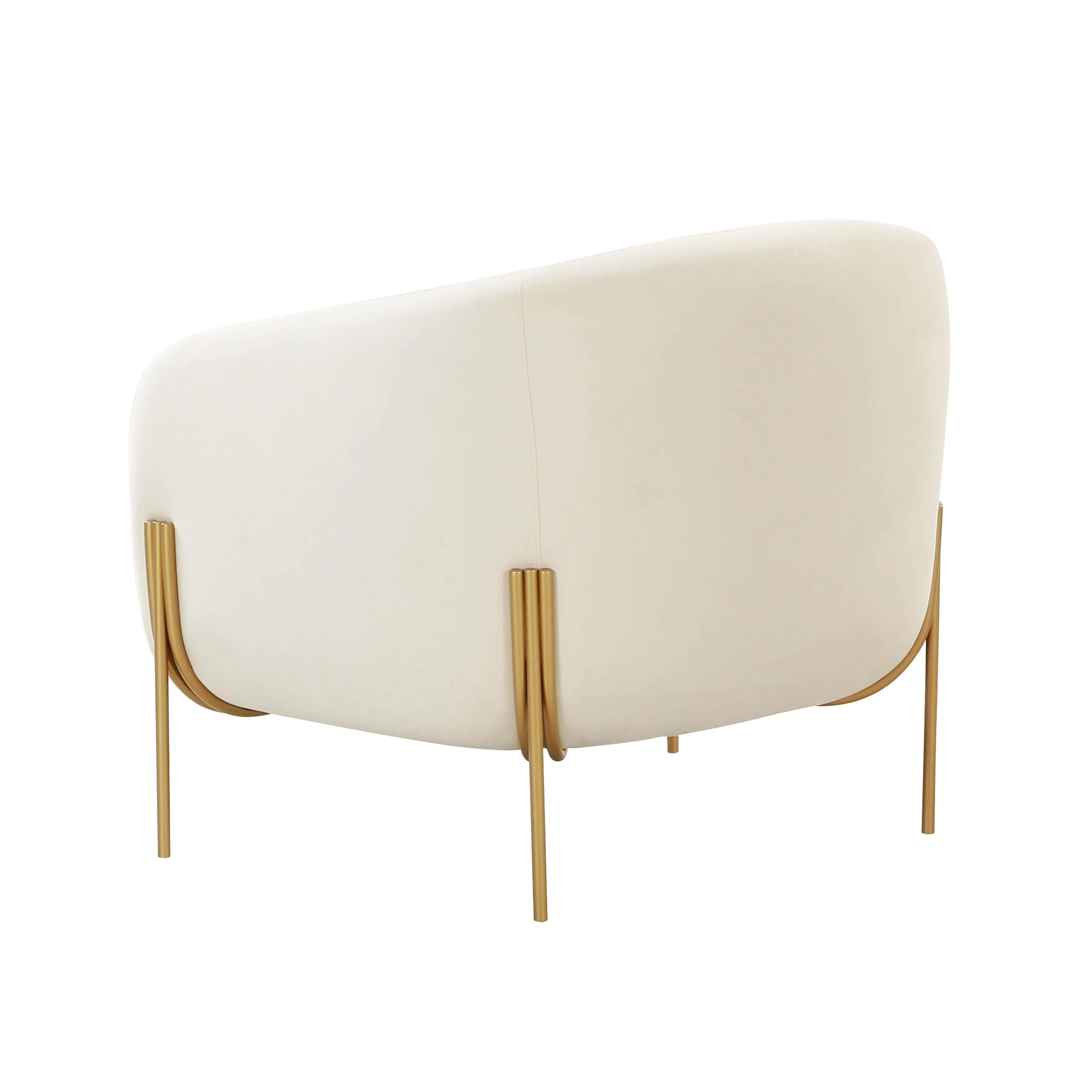 Kandra Cream Velvet Accent Chair - Image 4