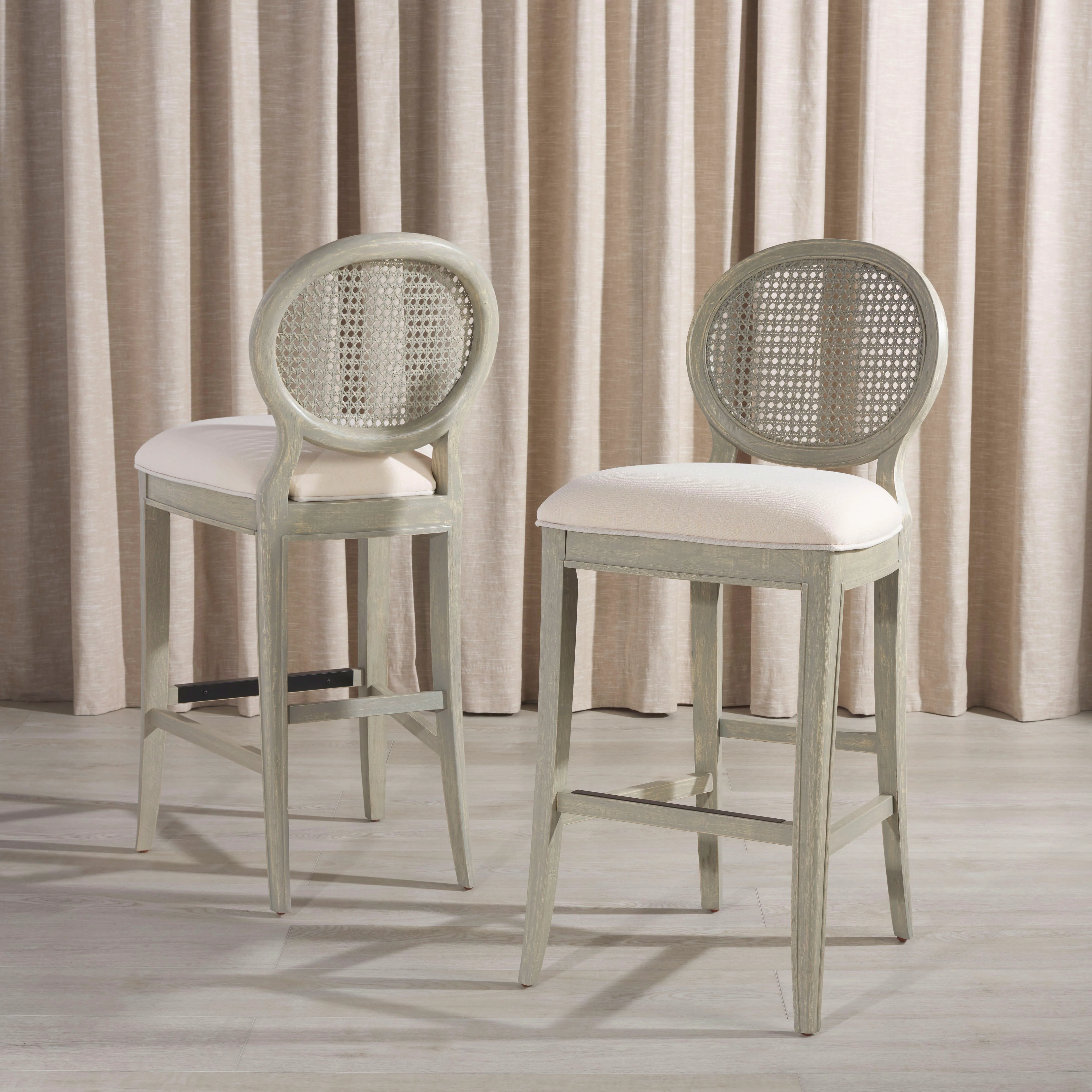 Karlee Rattan Back Barstool - Image 3