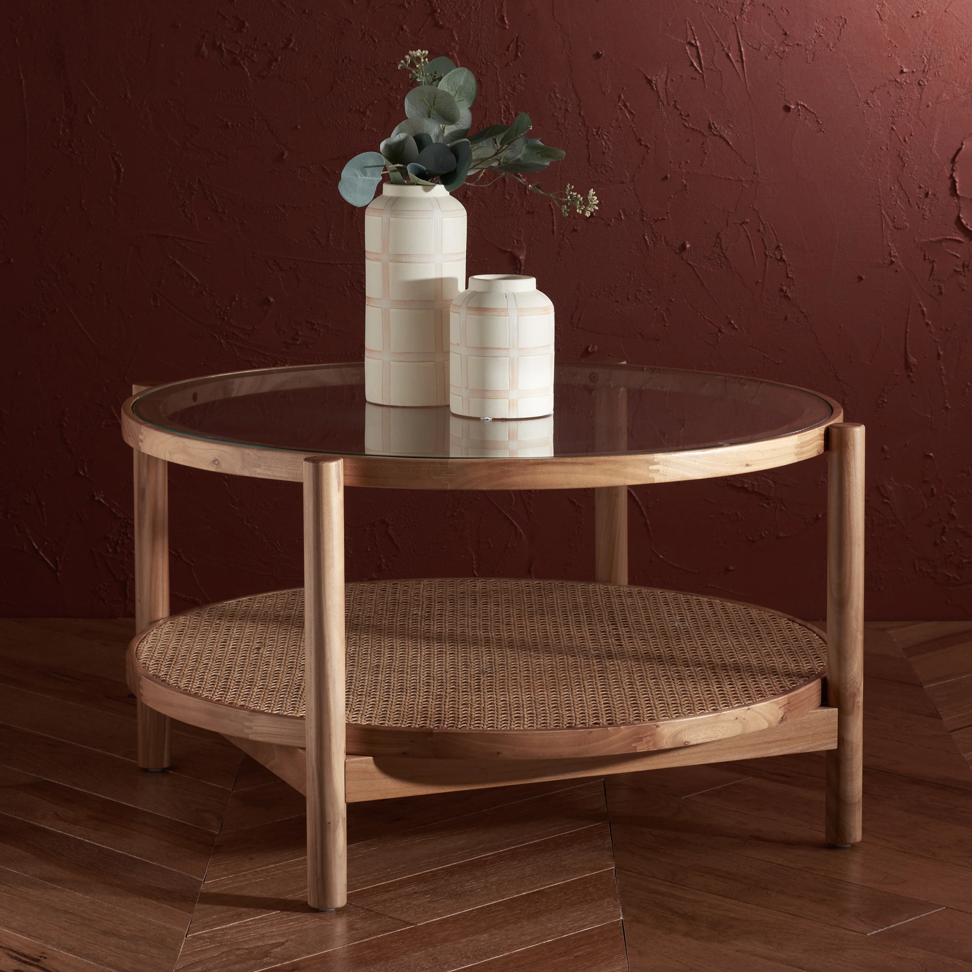 Karyna Rattan And Glass Coffee Table - Image 2
