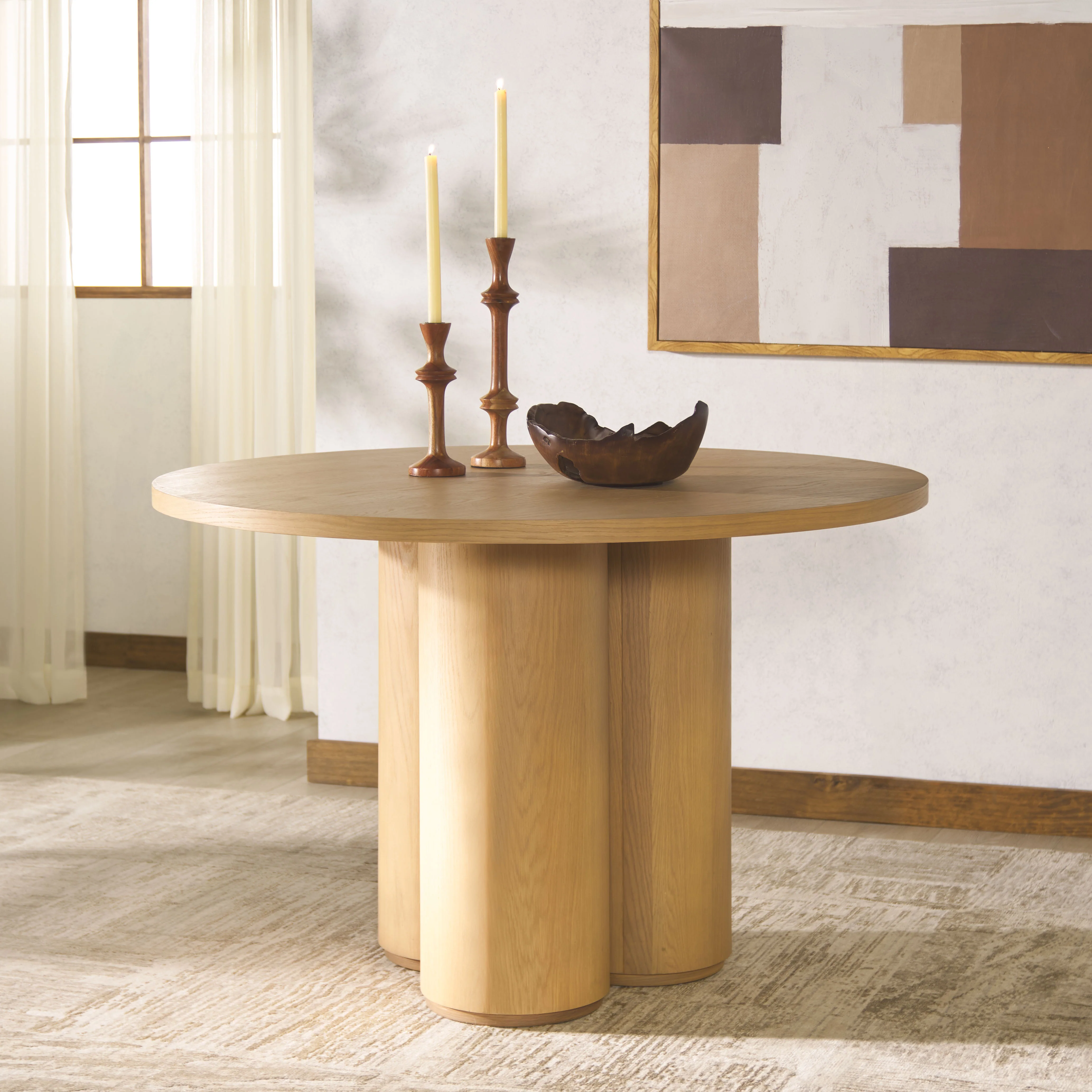 Kathalina Round Wood Dining Table - Image 2