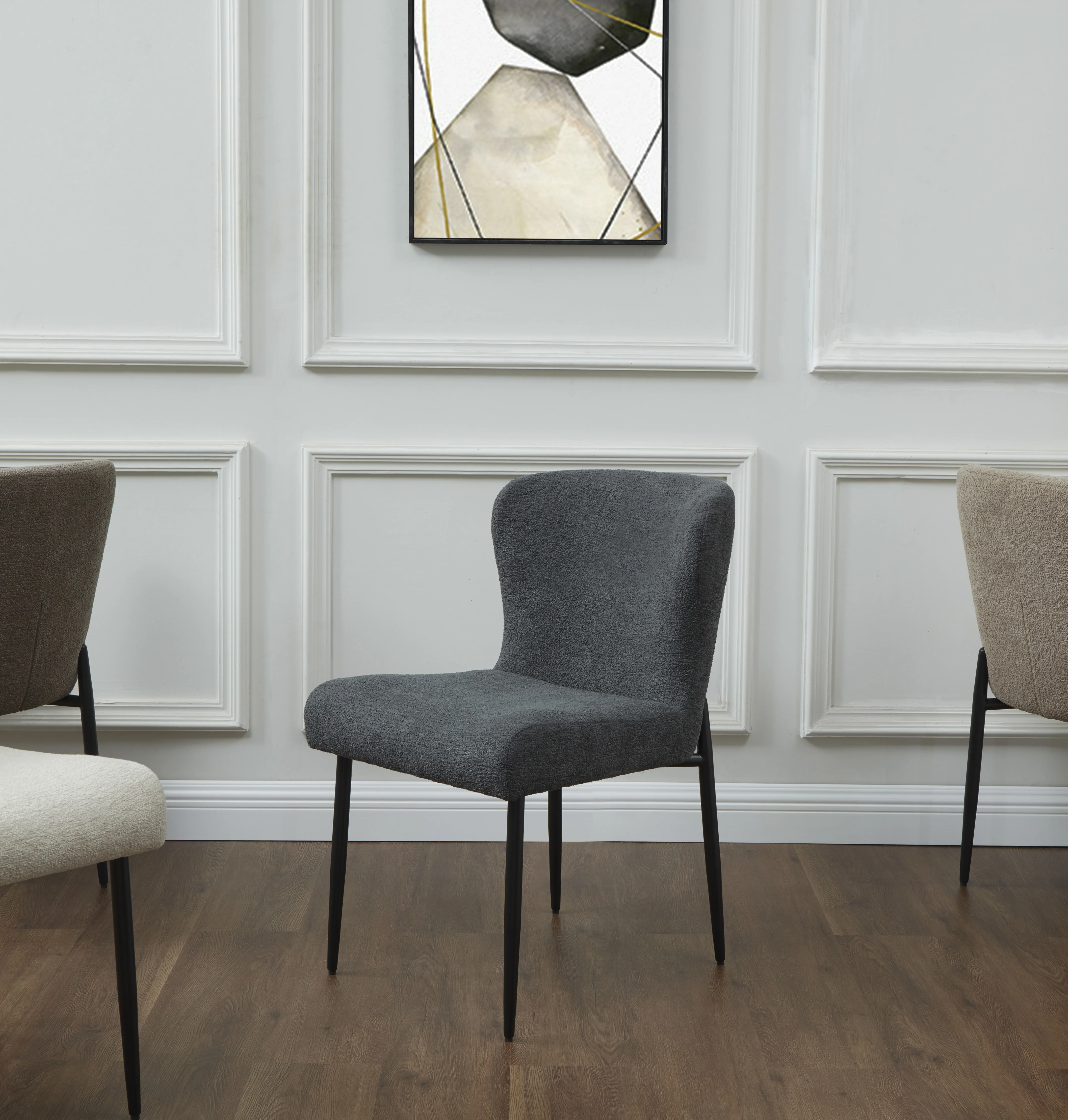Katlynn Boucle And Metal Legs Dining Chair - Image 3