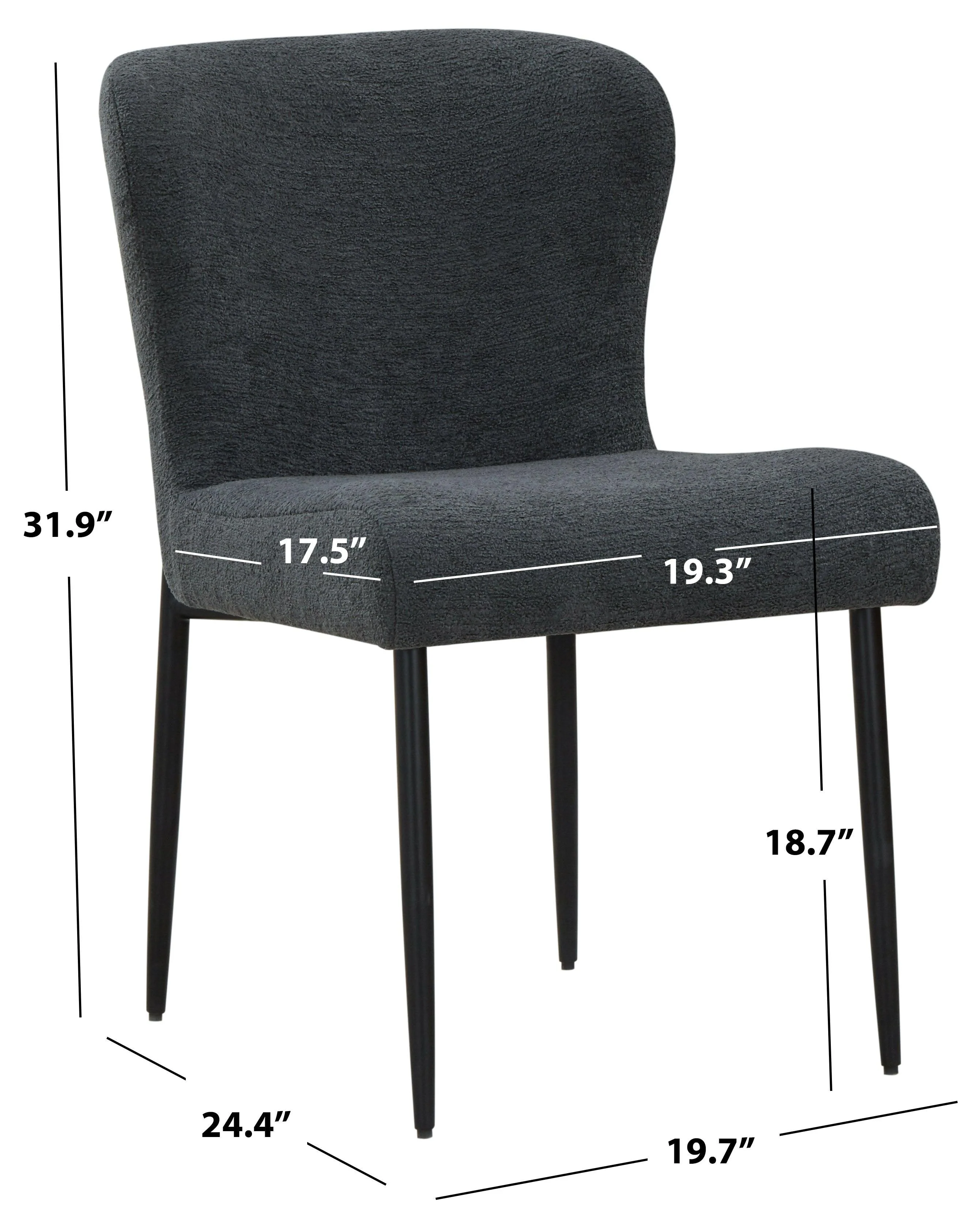 Katlynn Boucle And Metal Legs Dining Chair - Image 6