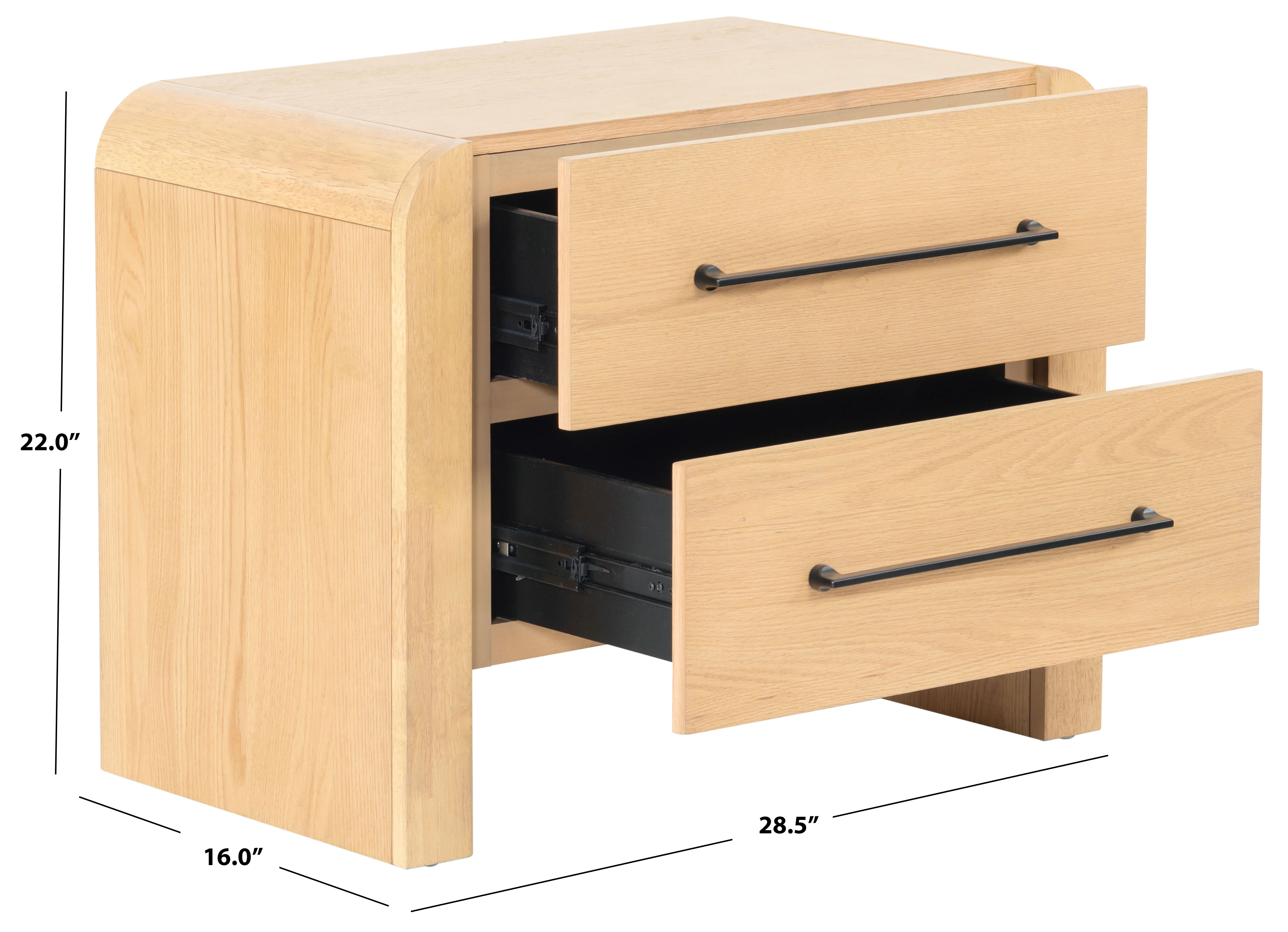 Katrina Wood 2 Drawer Nightstand - Image 5