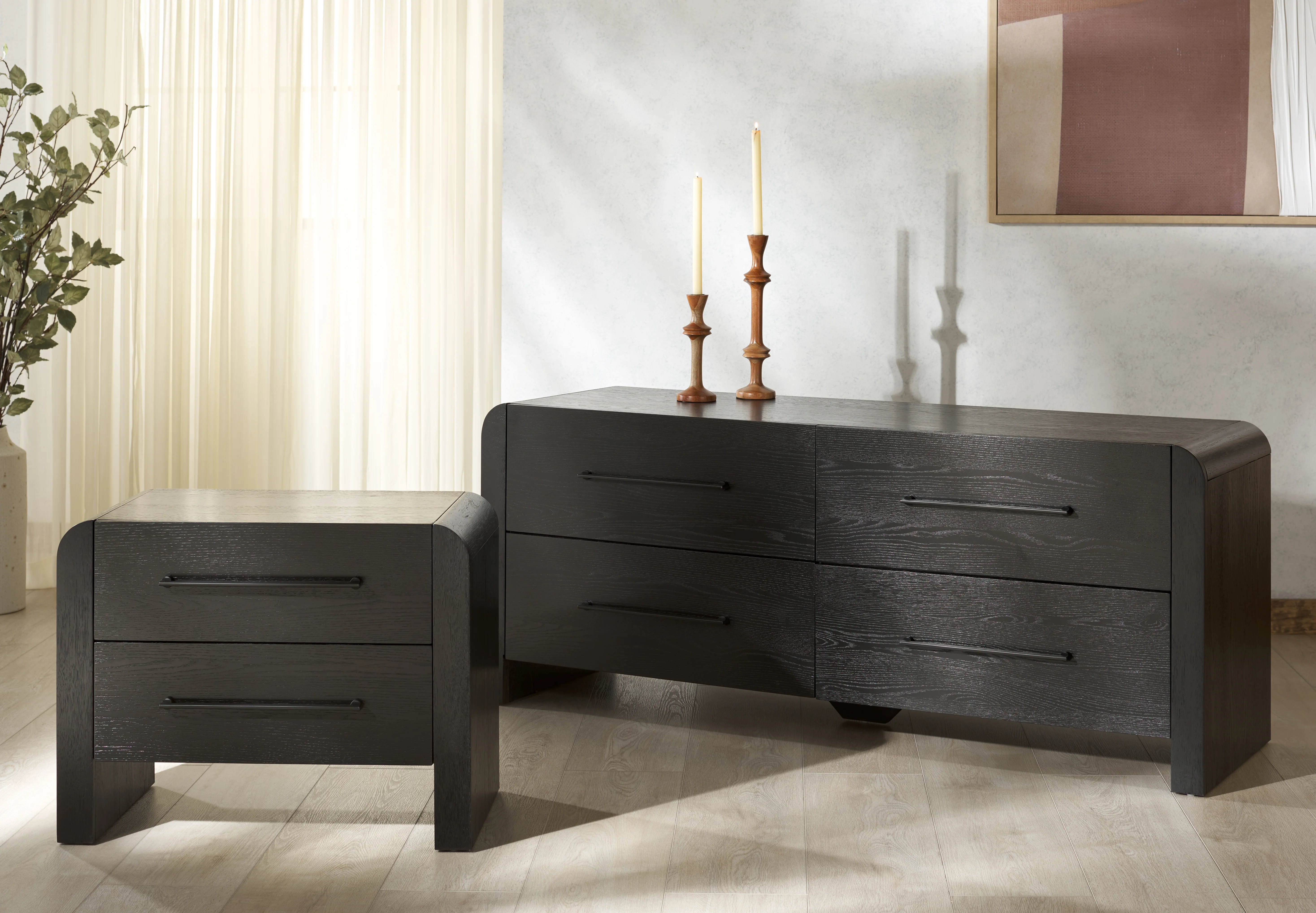 Katrina Wood 2 Drawer Nightstand - Image 5