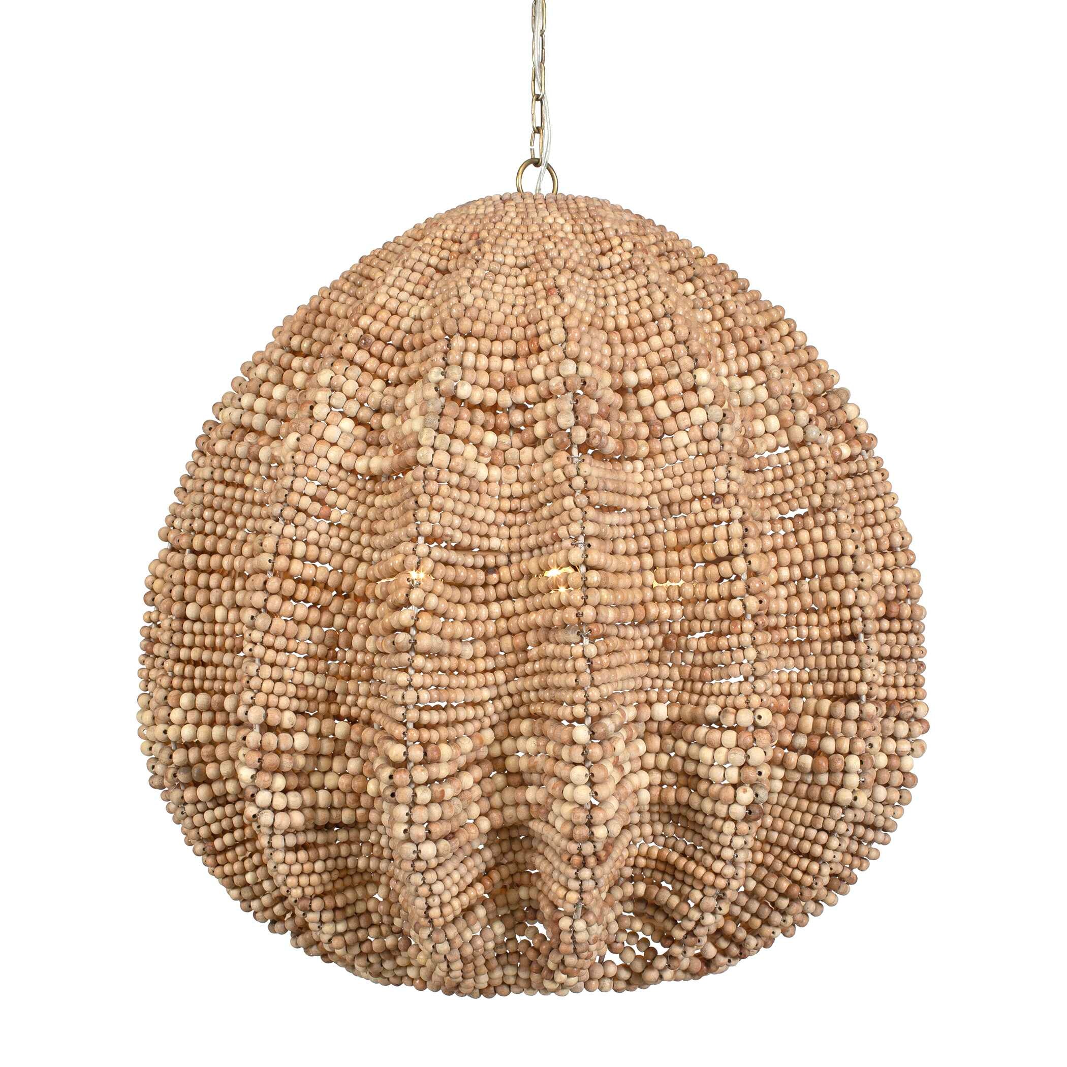 Kauri 5 Light Wooden Bead Pendant - Image 4
