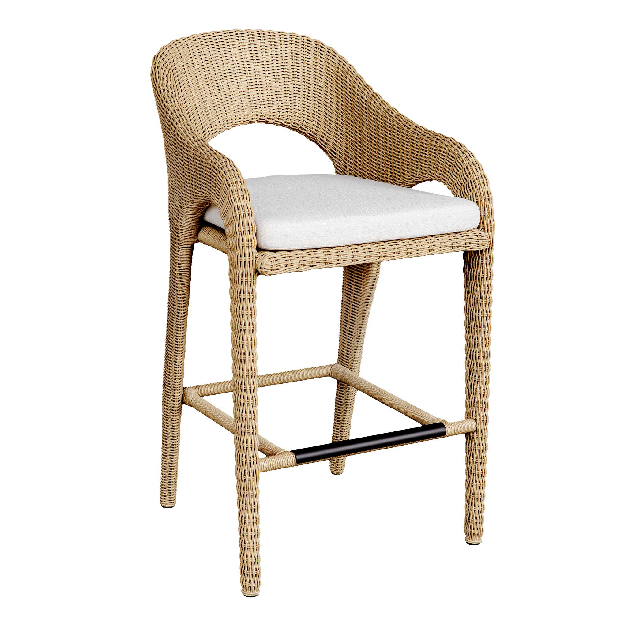 Kavali Outdoor Wicker Barstool - Image 5