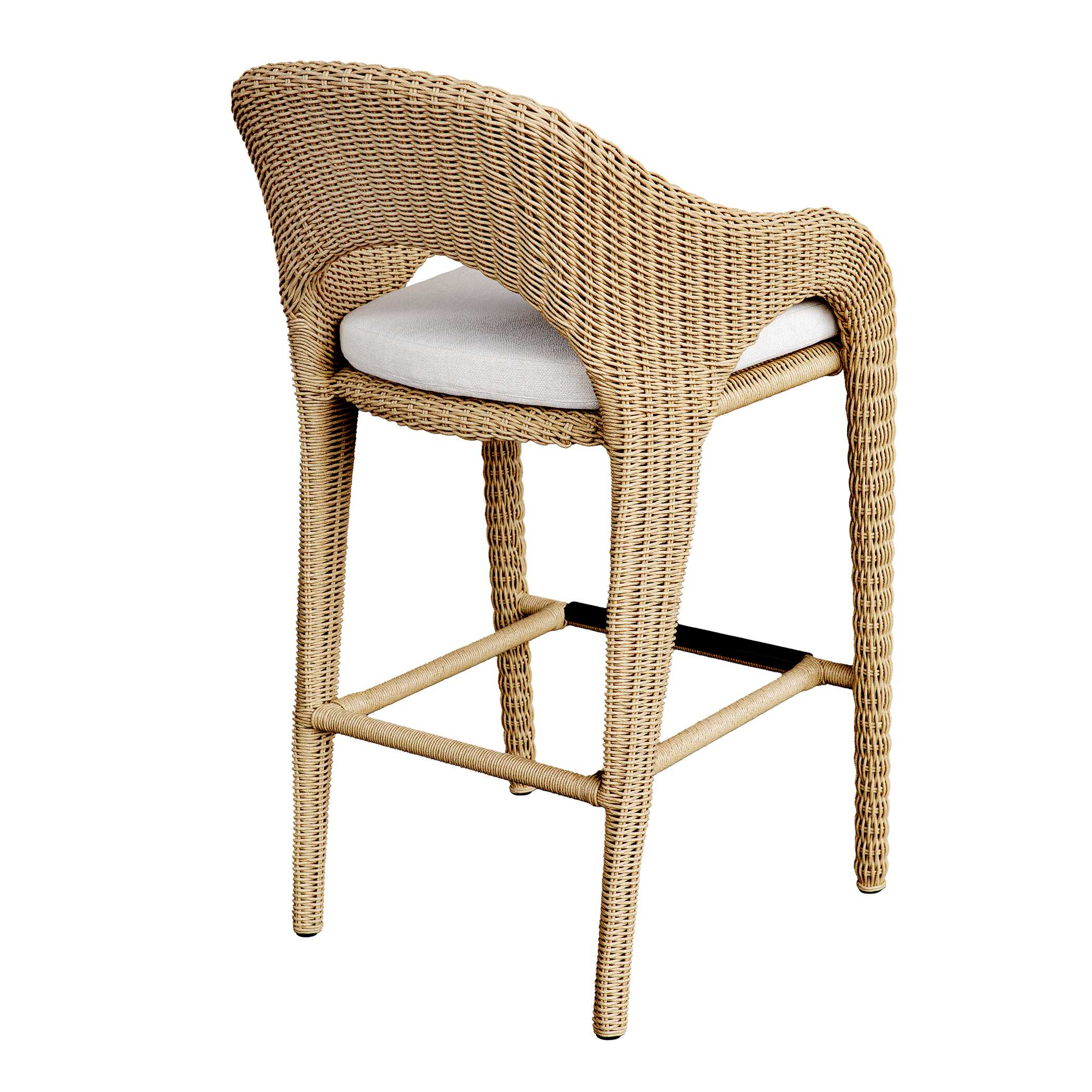 Kavali Outdoor Wicker Barstool - Image 8