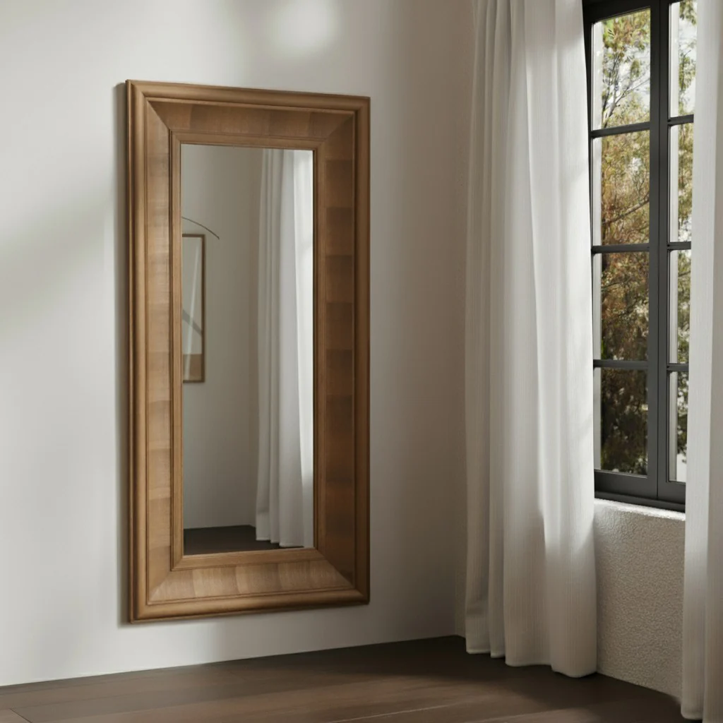 Kaya Rectangle Wood Mirror - Image 2