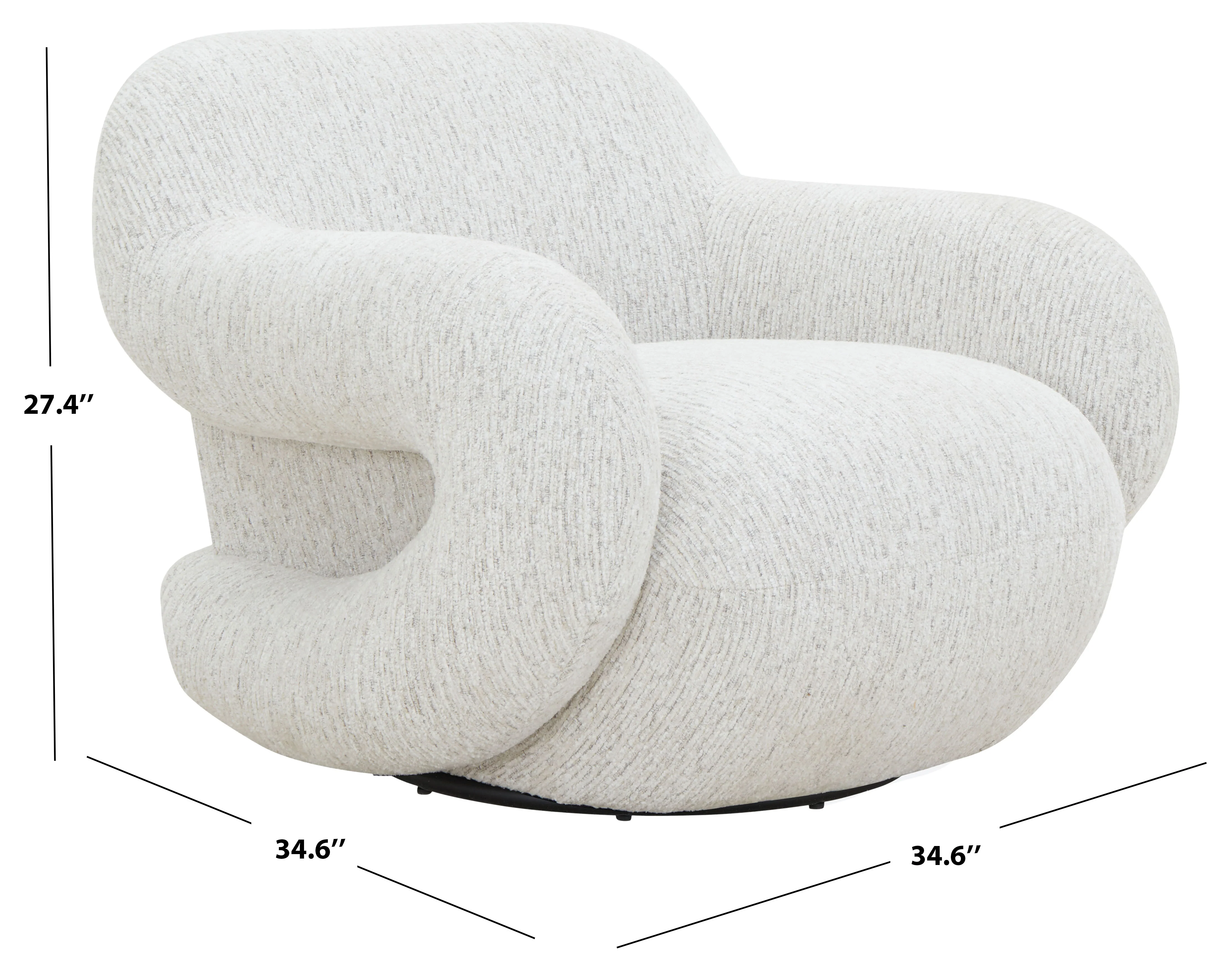 Kaylana Chenille Swivel Accent Chair - Image 5