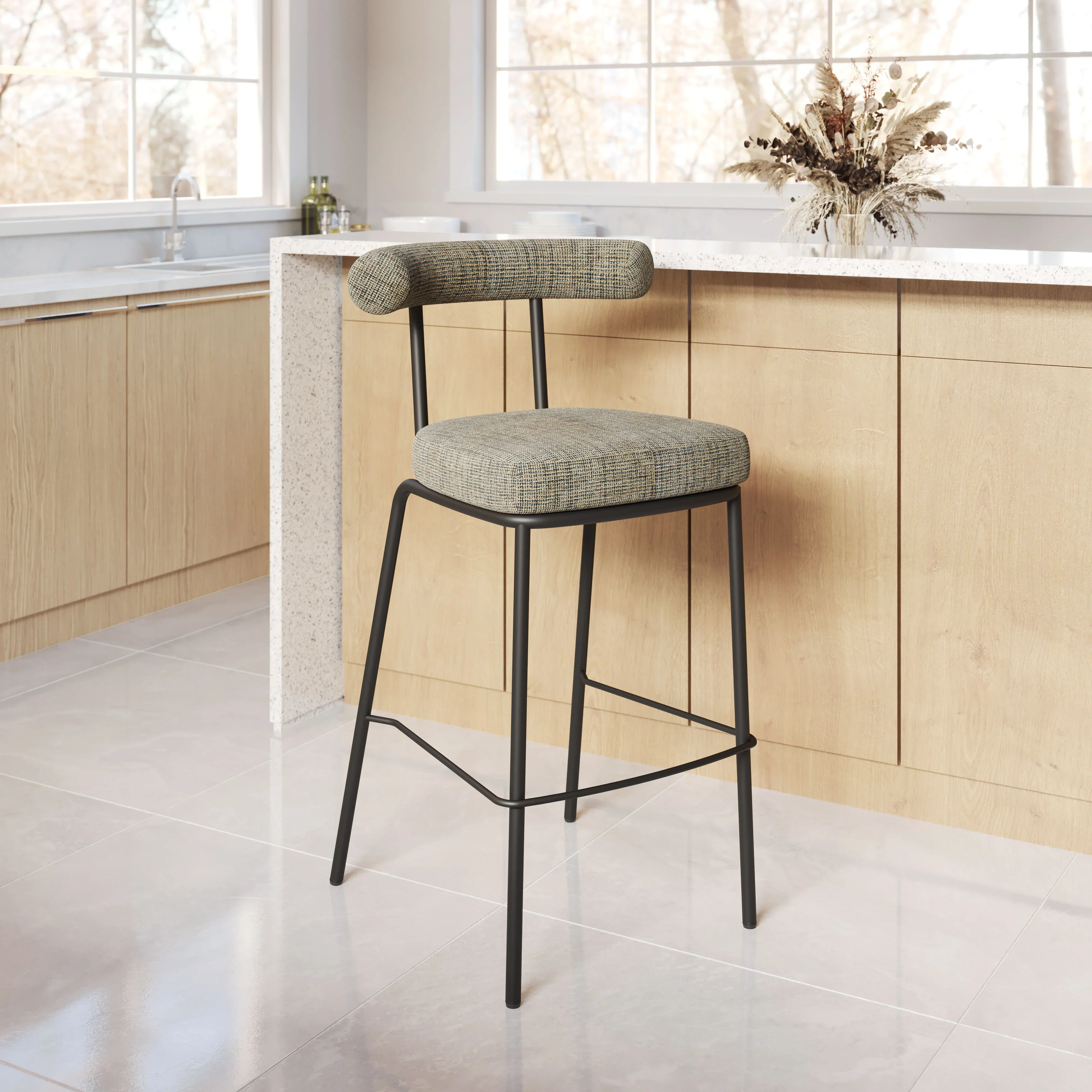 Kede Barstool Green Tweed - Image 2