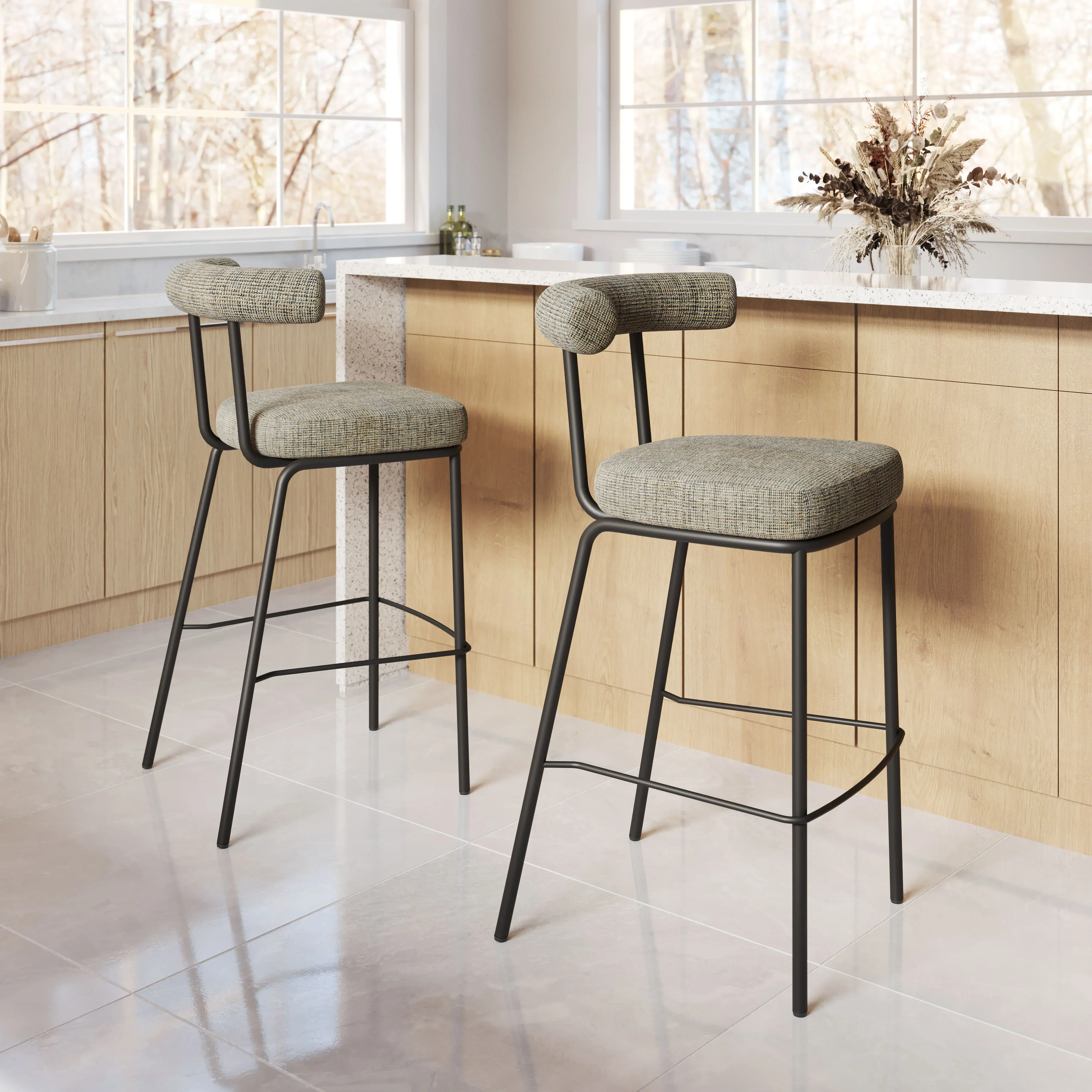 Kede Barstool Green Tweed - Image 3