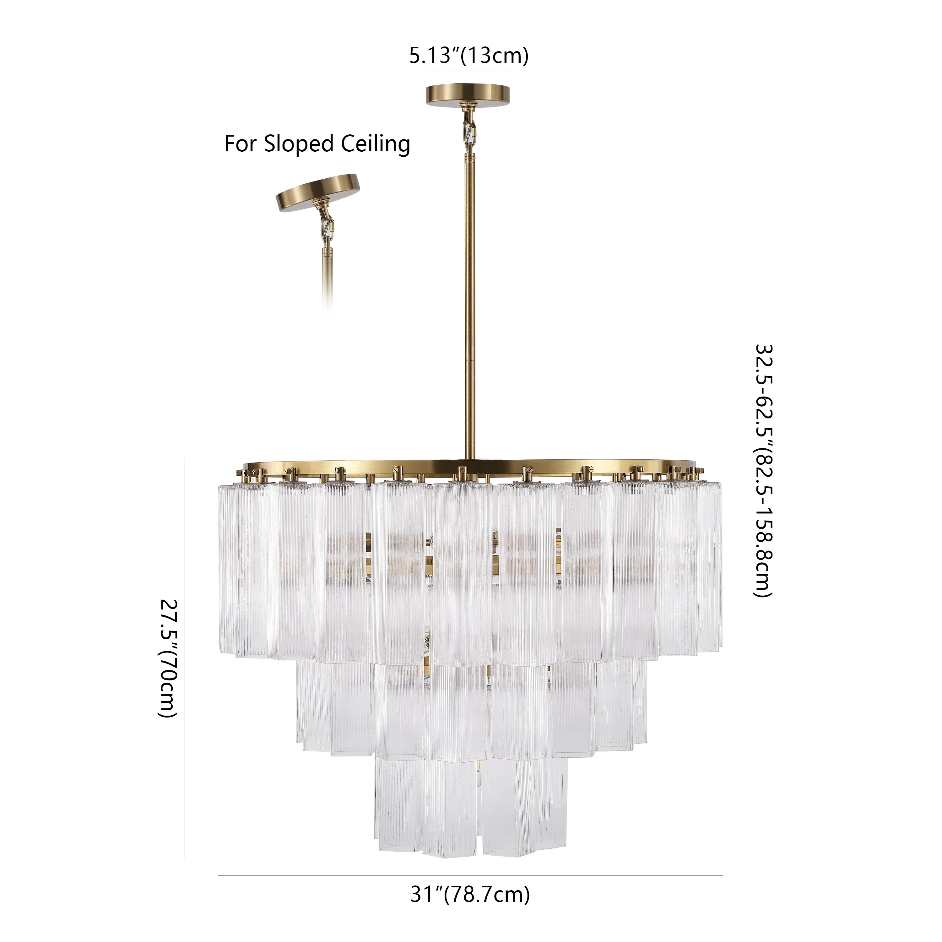 Kelcie Tiered Glass Chandelier - Image 4