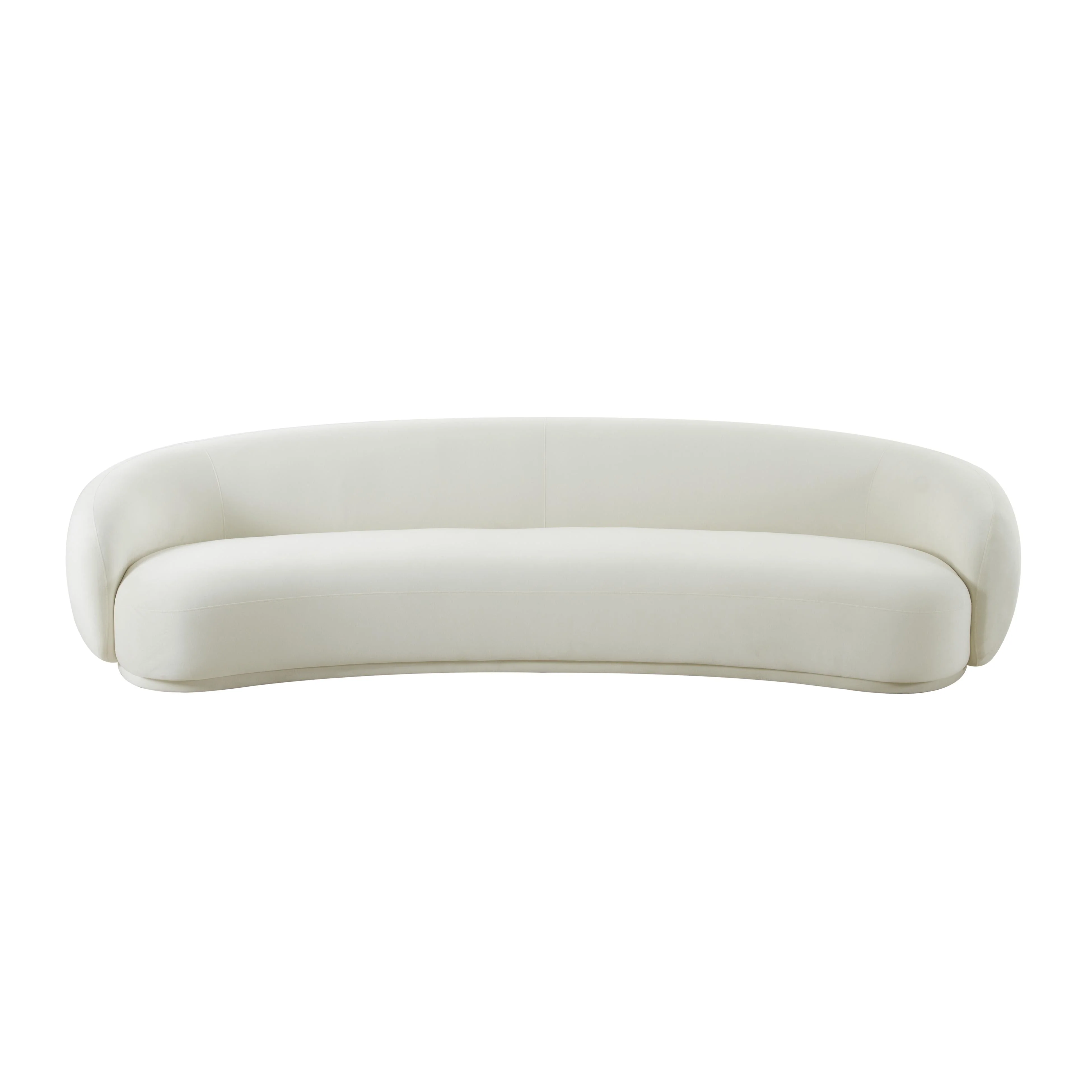 Kendall Cream Velvet 120 Inch Sofa - Image 3