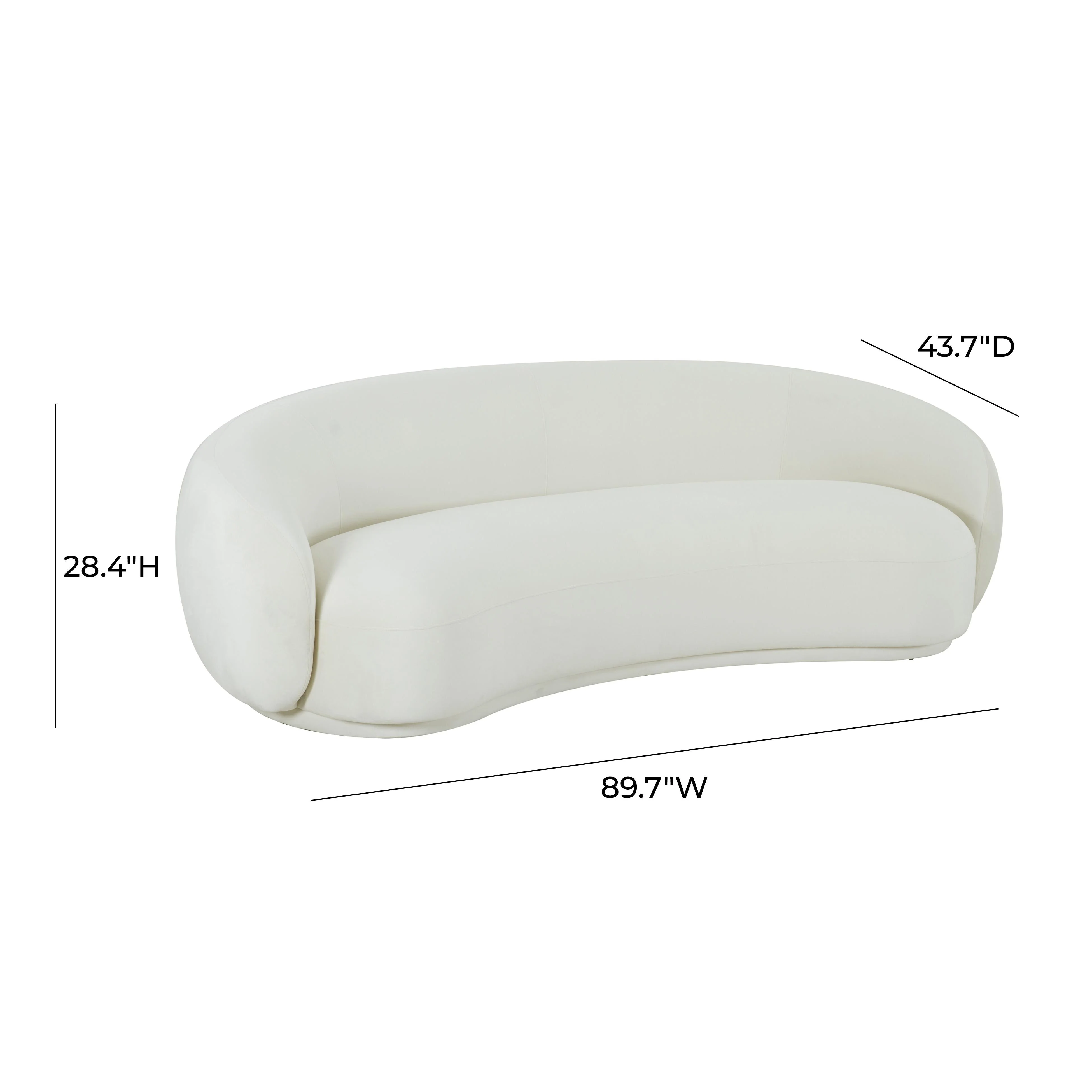 Kendall Cream Velvet Sofa - Image 6