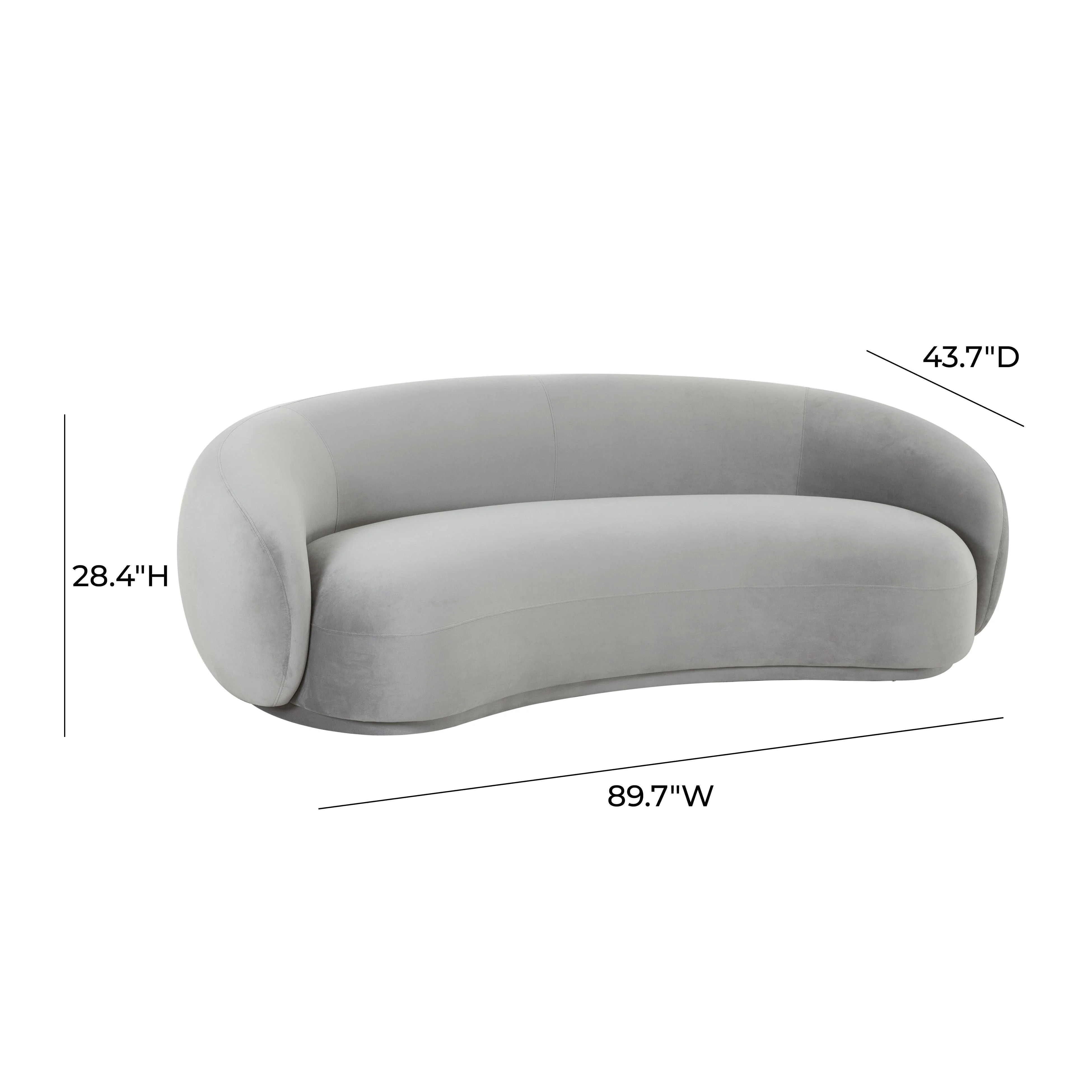 Kendall Light Grey Velvet Sofa - Image 6