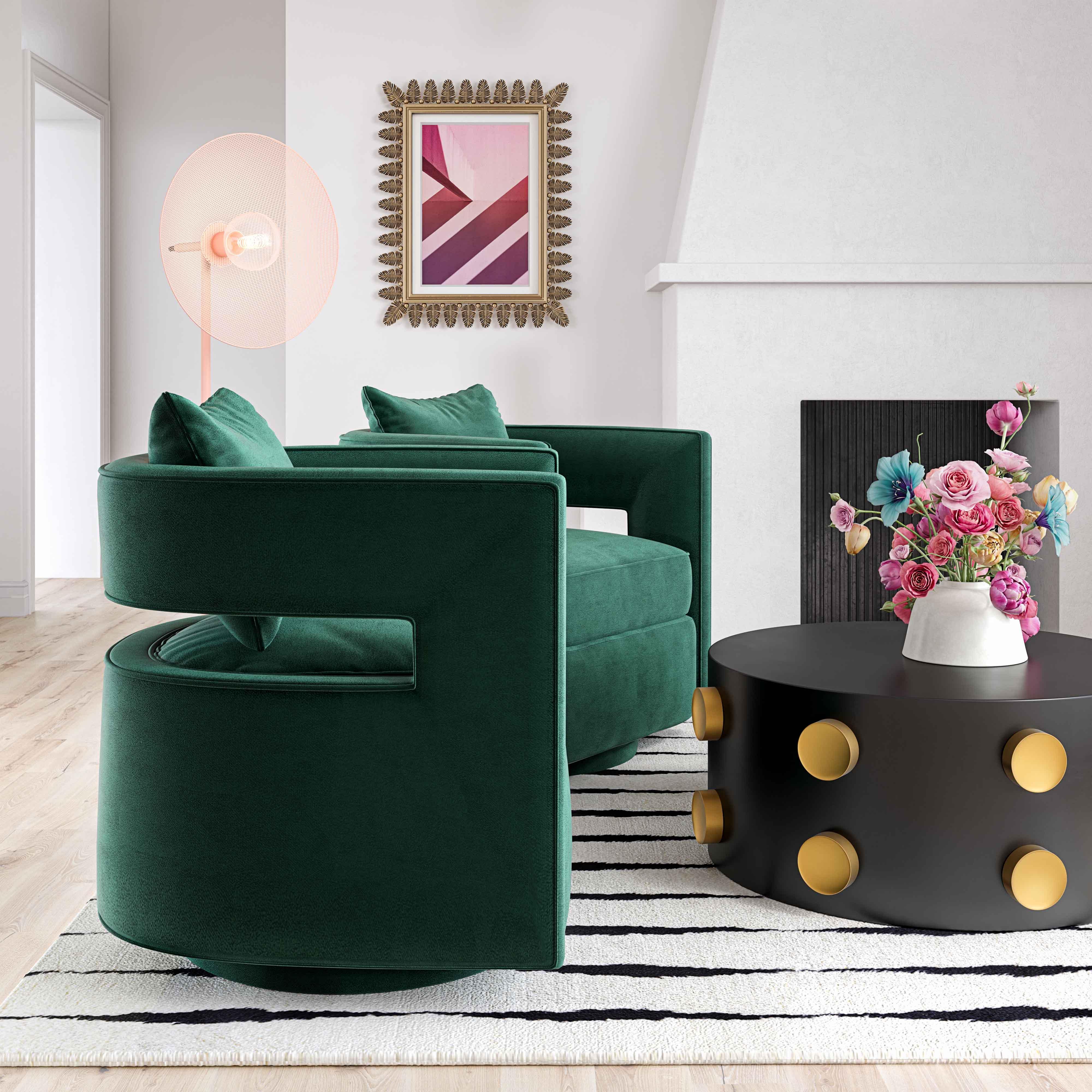 Kennedy Forest Green Swivel Chair - Image 2