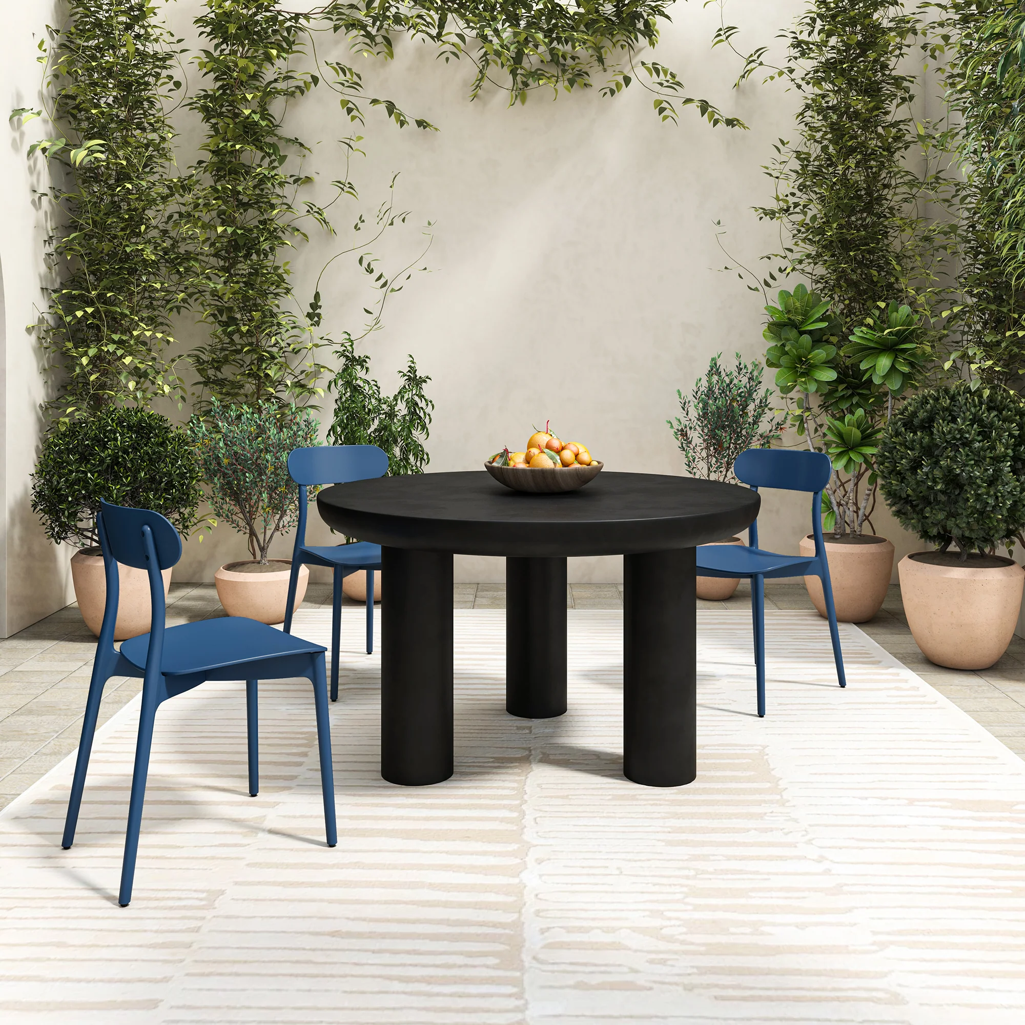 Kent Outdoor Dining Chair Navy - Set of 2 - Image 2