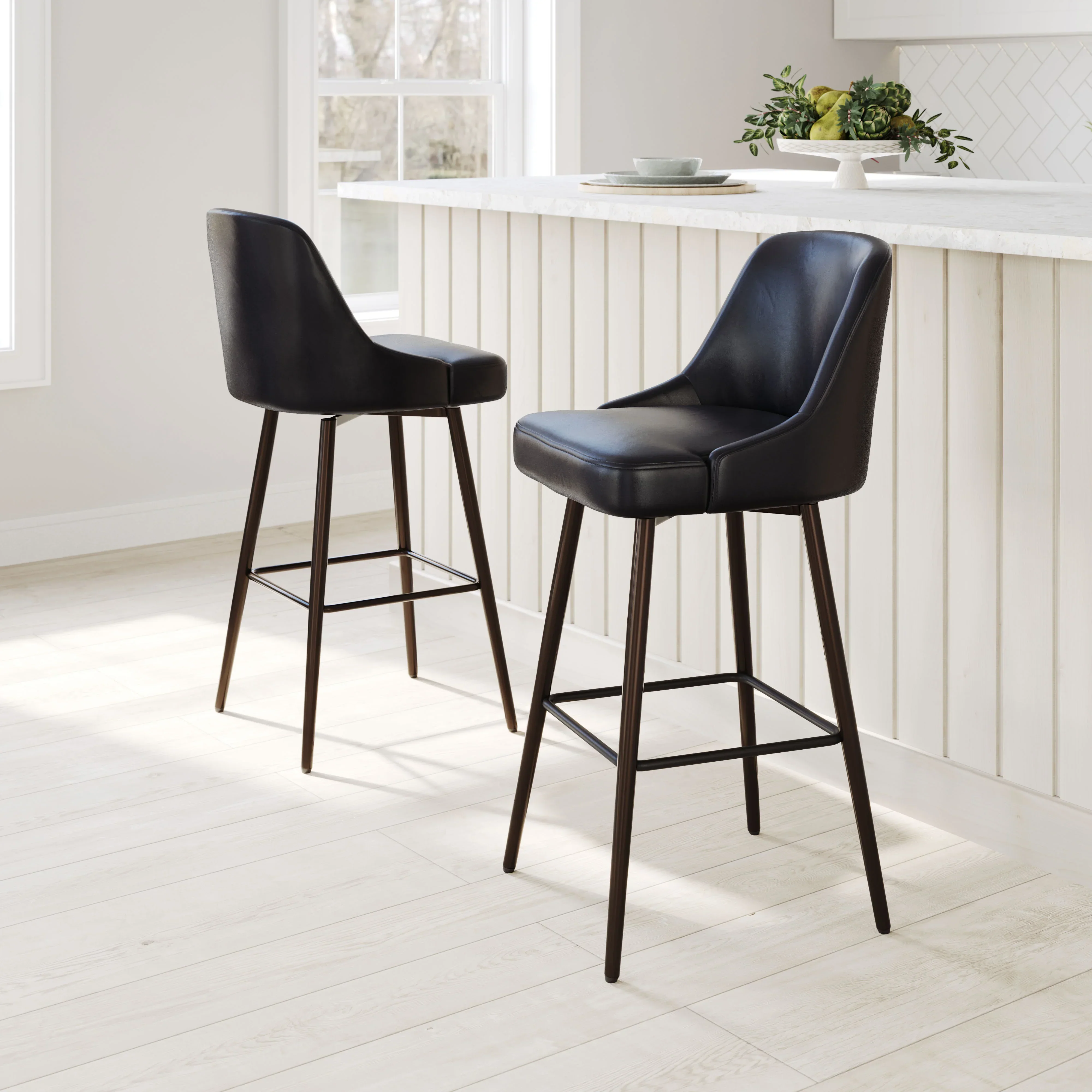 Keppel Swivel Barstool Black & Bronze - Image 2