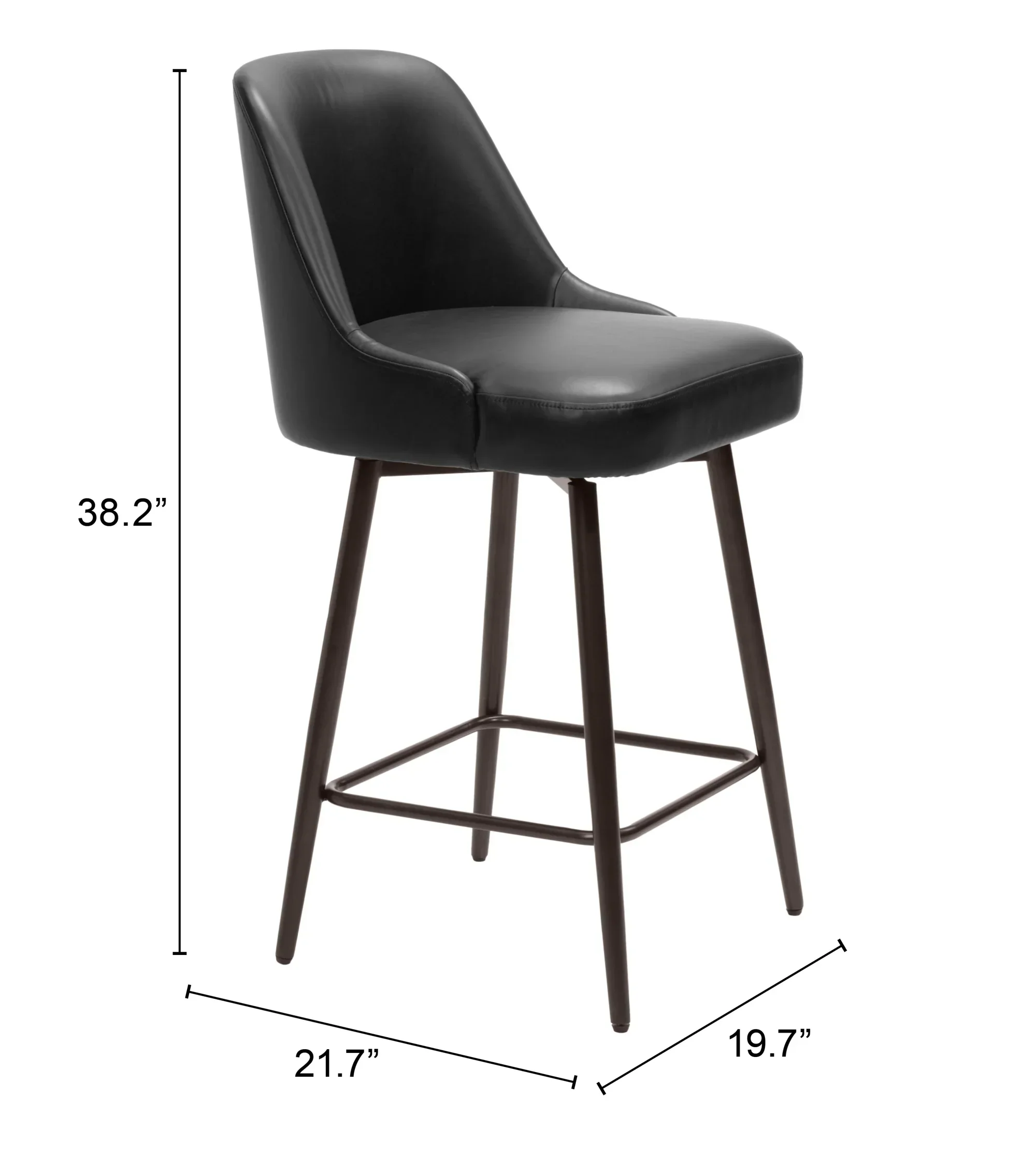 Keppel Swivel Counter Stool Black & Bronze - Image 6