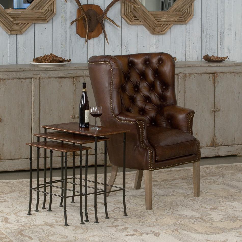 Kew Gardens Leather Nesting Tables - Image 2