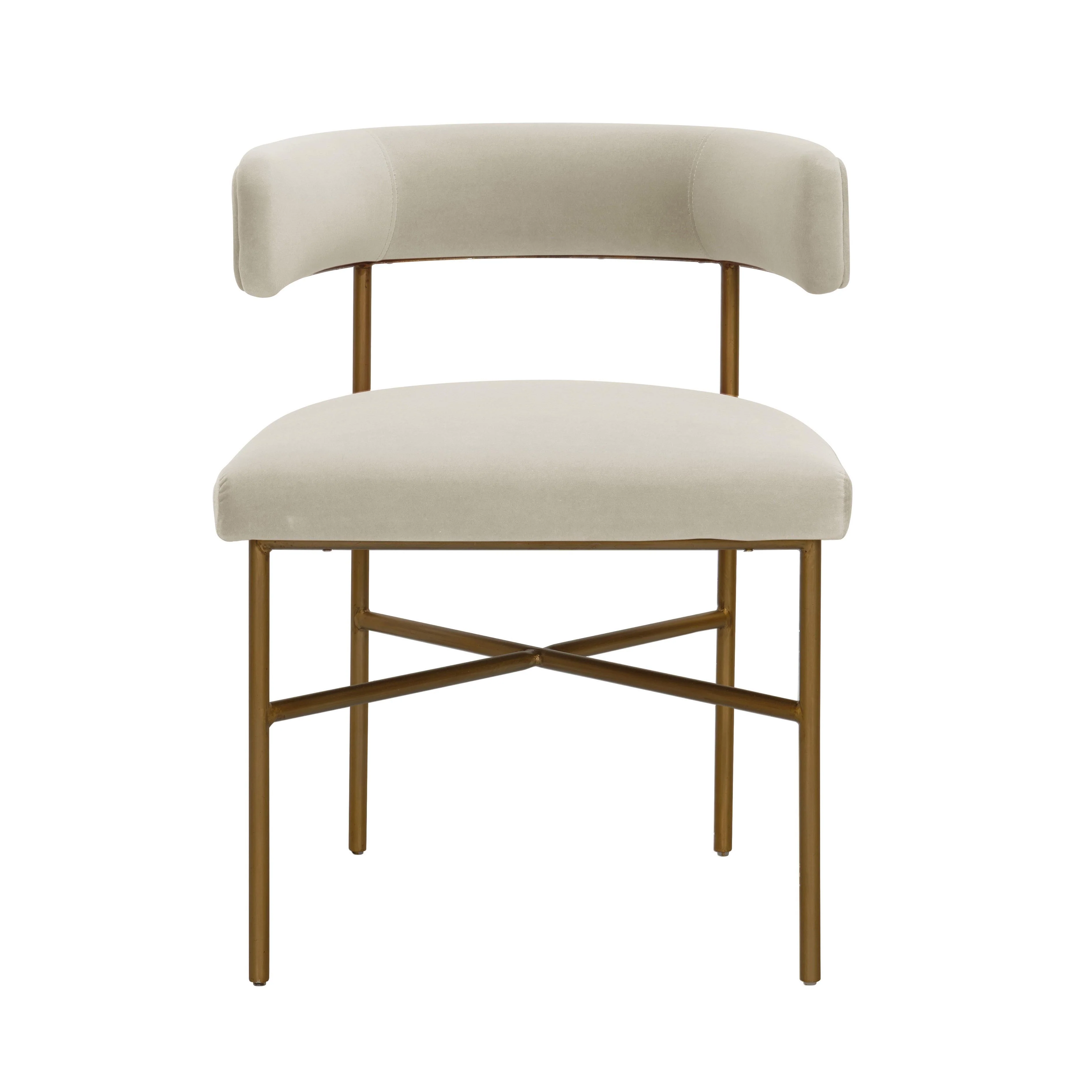 Kim Performance Velvet Chair in Cream - Image 3