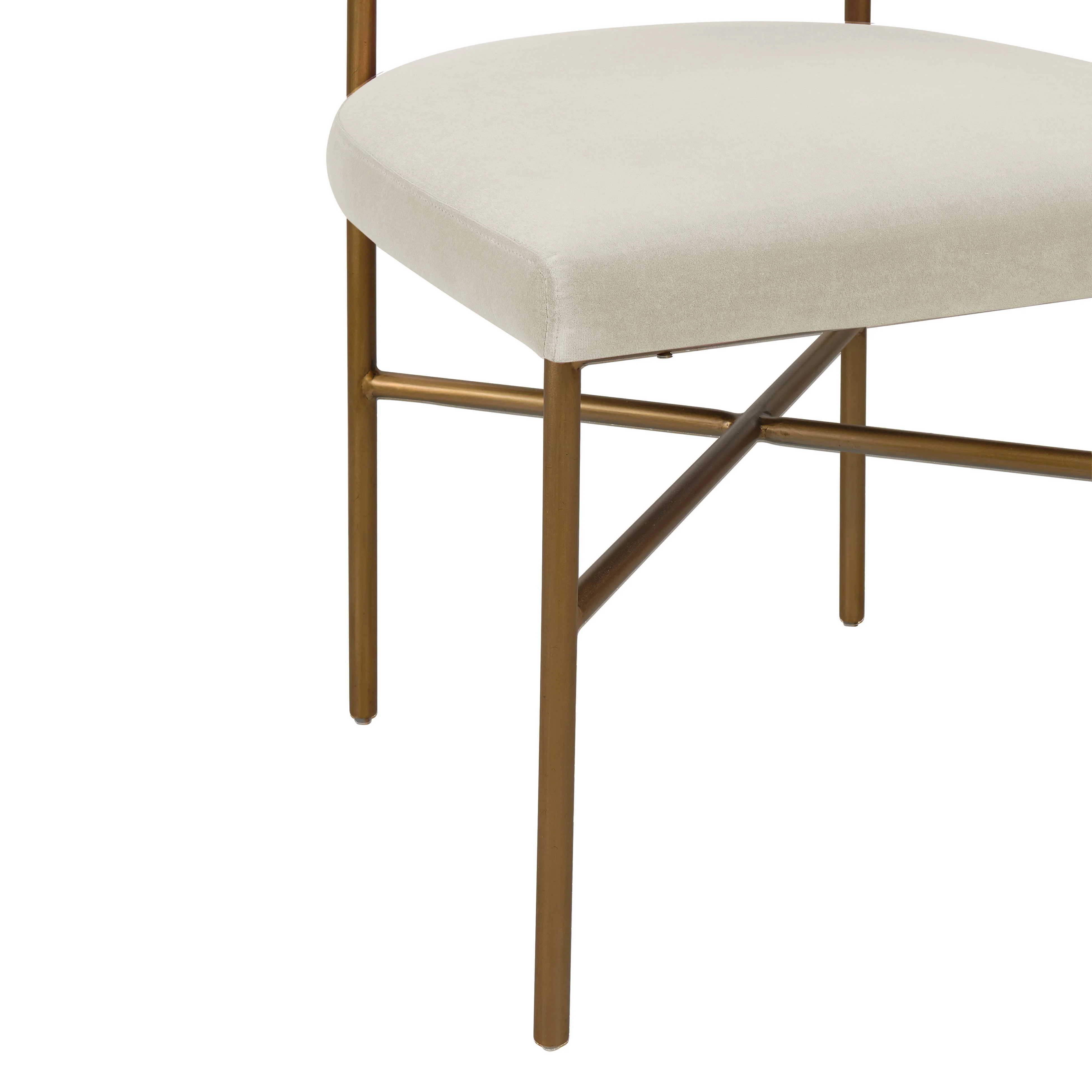 Kim Performance Velvet Chair in Cream - Image 5