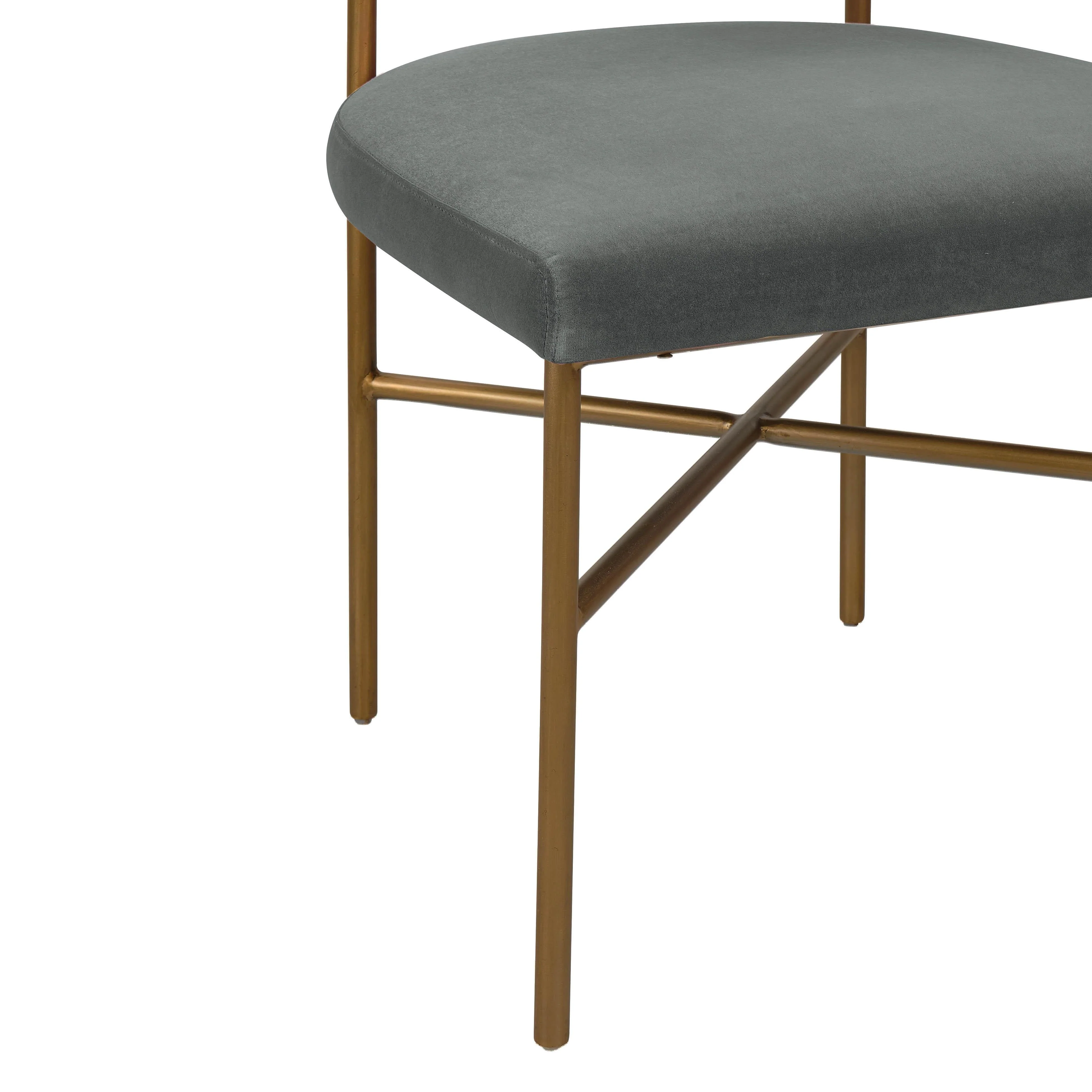 Kim Performance Velvet Chair in Grey - Image 5