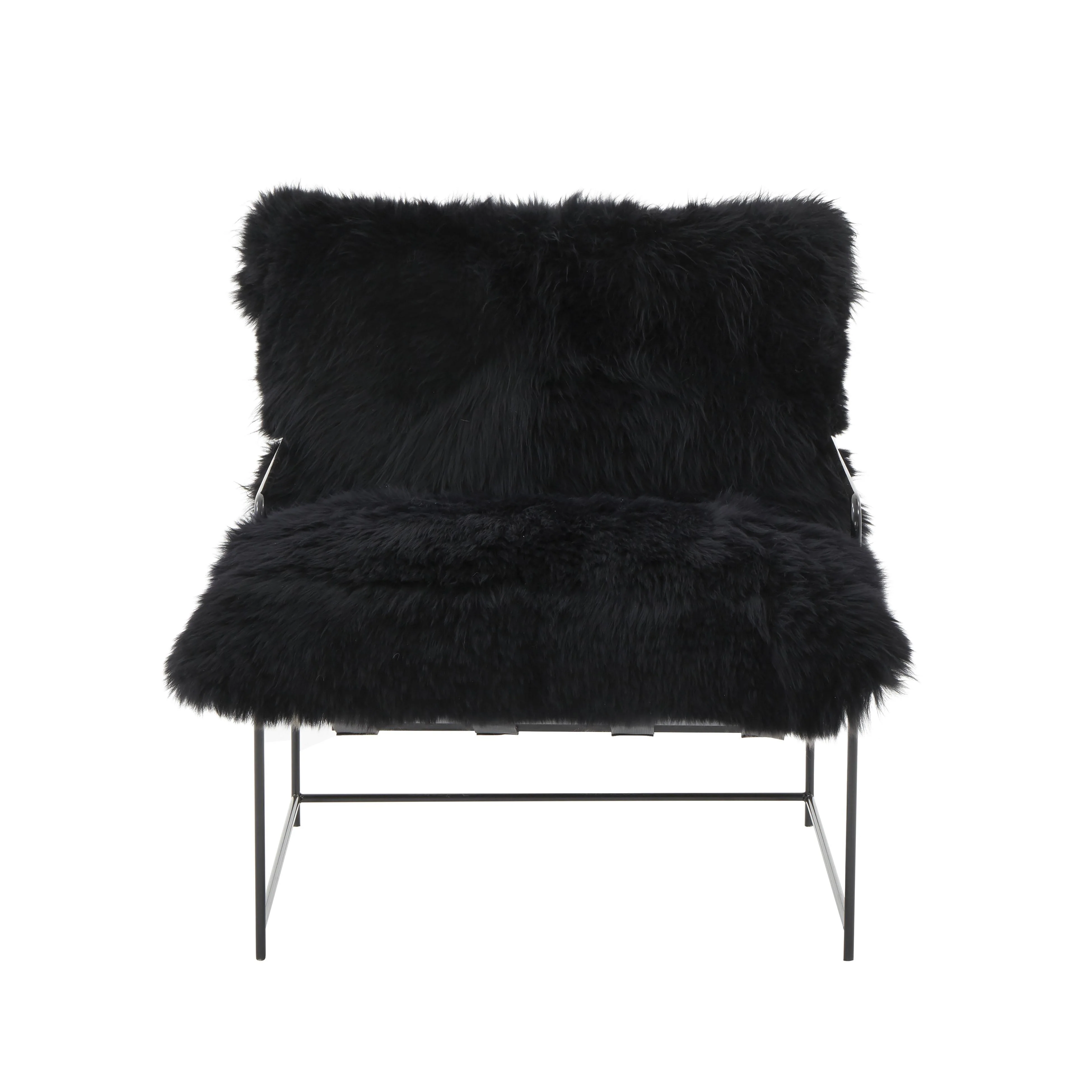 Kimi Black Genuine Sheepskin Chair - Image 3