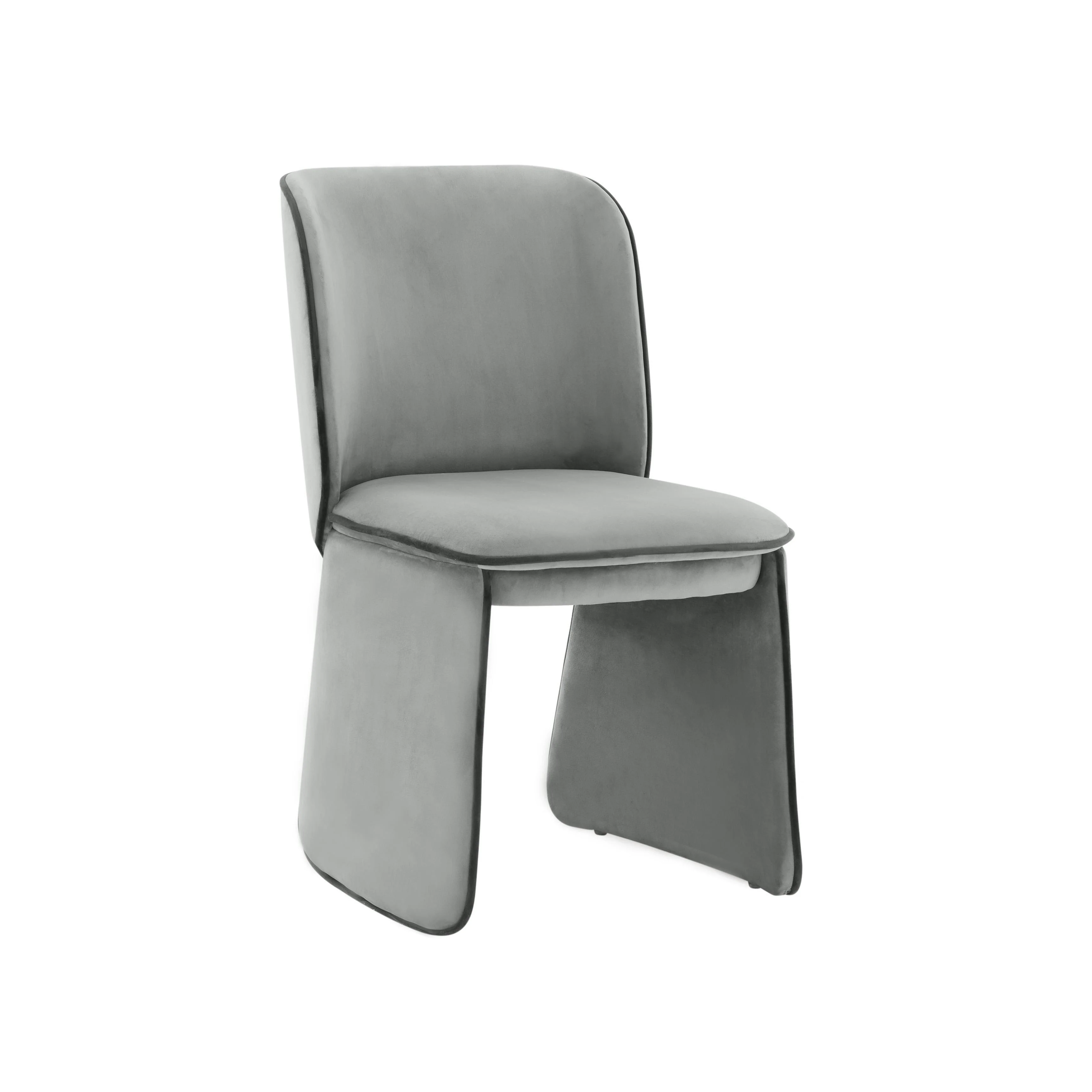 Kinsley Grey Velvet Dining Chair - Set of 2