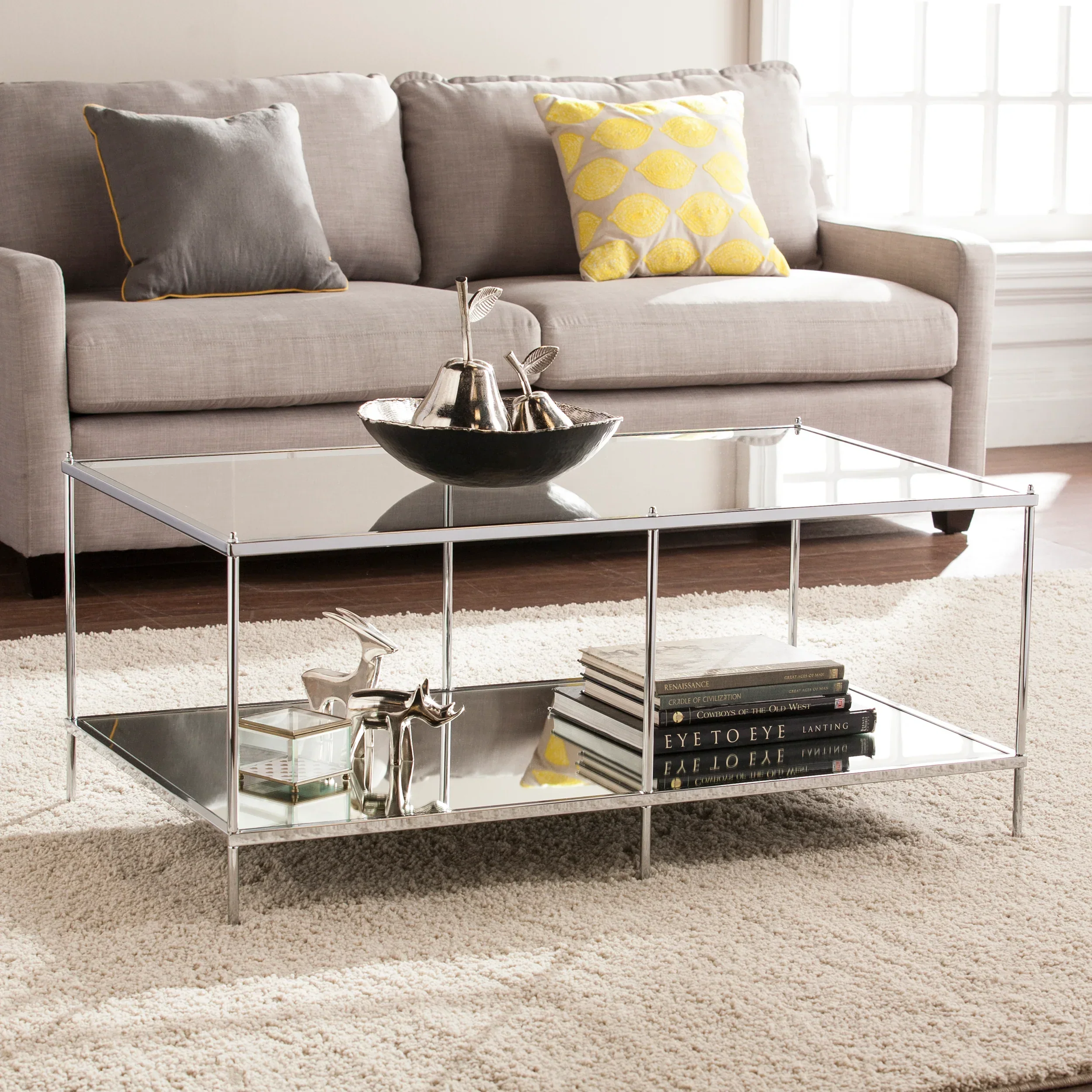 Knox Glam Mirrored Cocktail Table - Chrome - Image 2