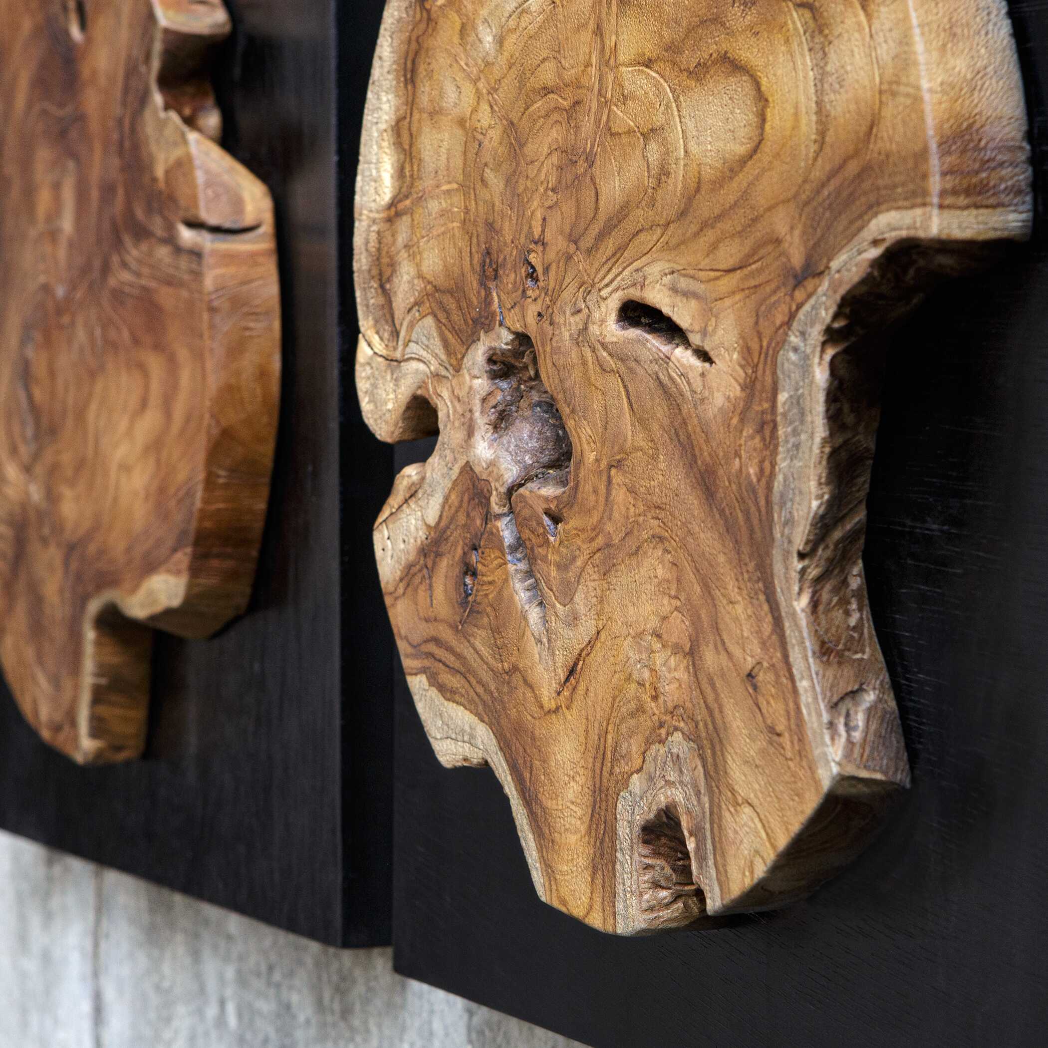 Kolini Teak Wood Wall Decor - Set of 3 - Image 4