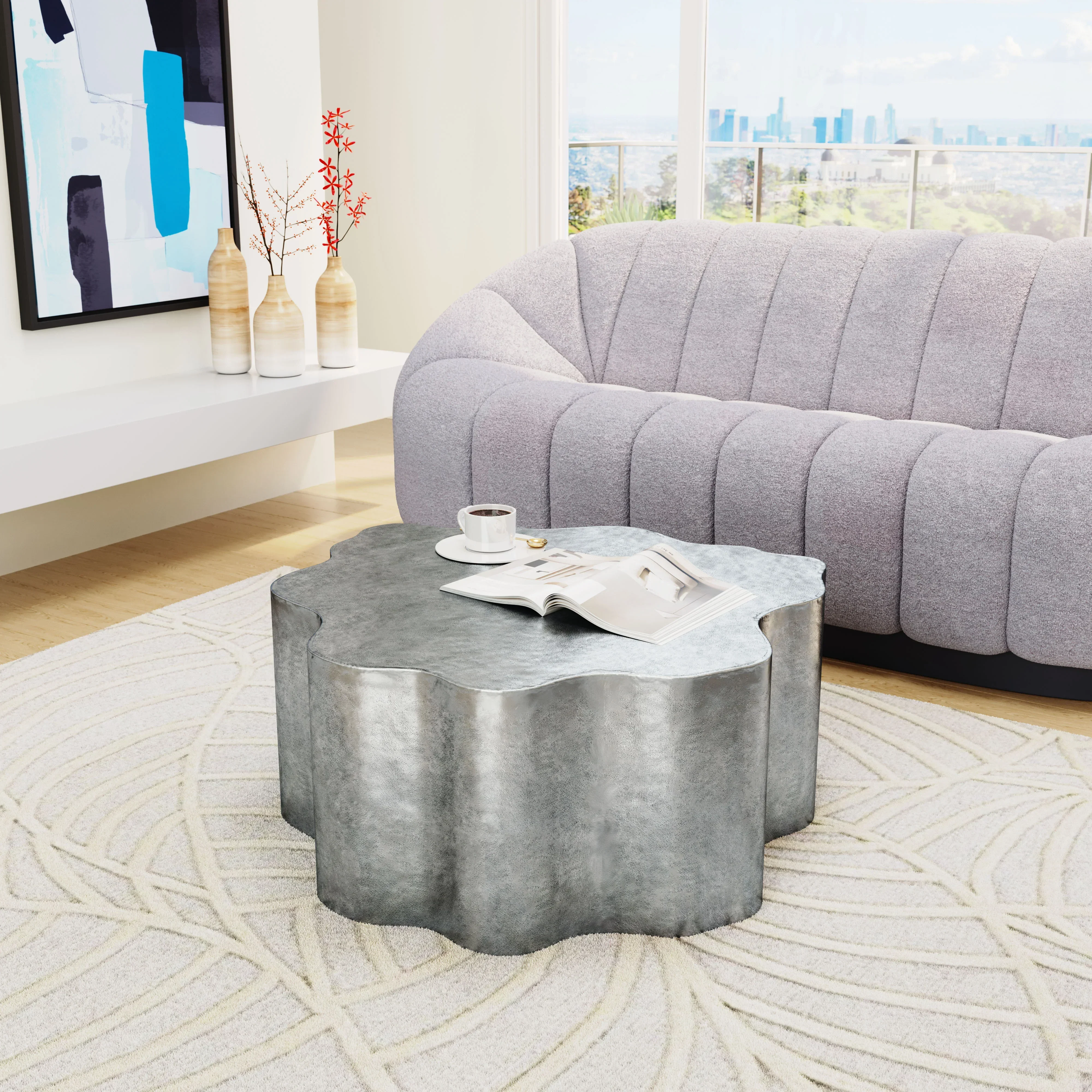 Kortha Coffee Table Antique Silver - Image 2