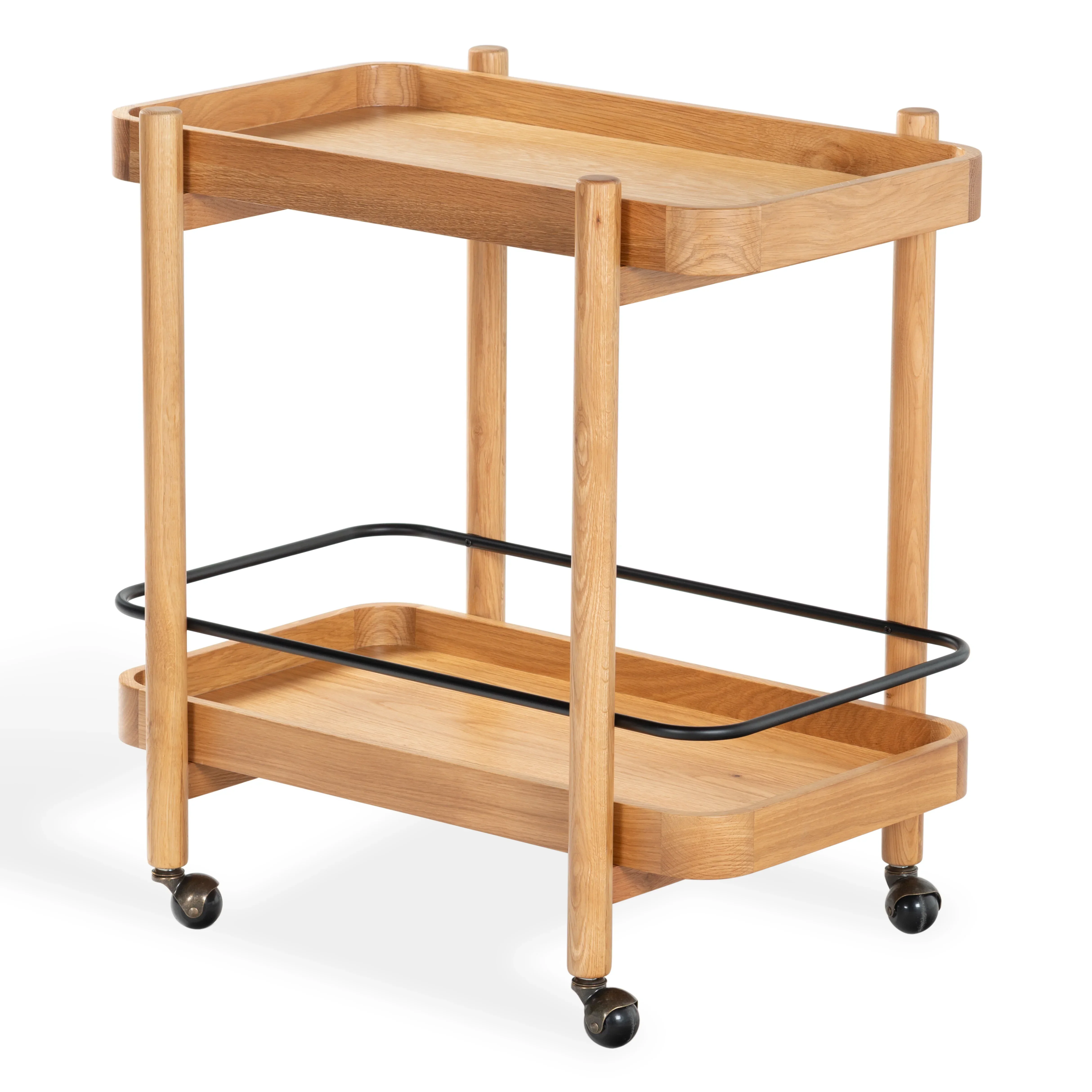 Krystof Wood 2 Shelf Bar Cart - Image 8