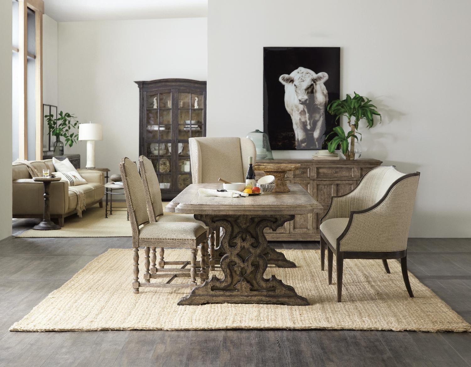 La Grange Le Vieux 86in Double Pedestal Table with2-18in Leaves - Image 7