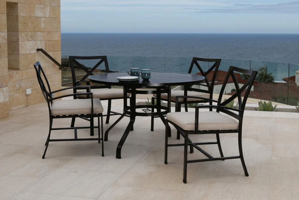 La Jolla Dining Chair in Canvas Flax w/ Self Welt - Image 5
