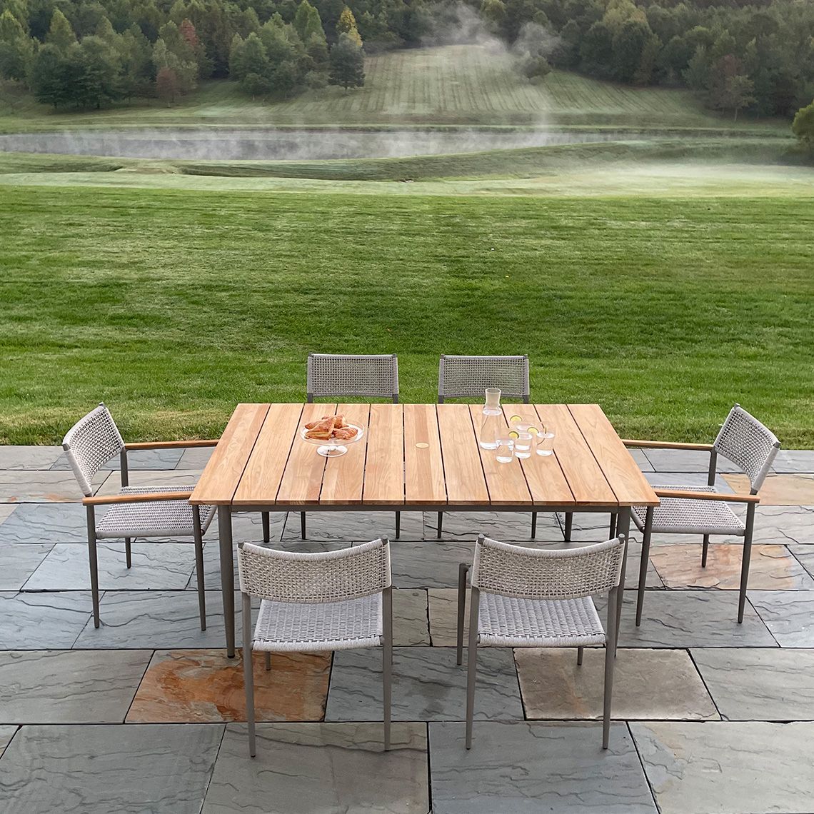 La Jolla Rectangle Dining Table W/Teak Top - Image 2