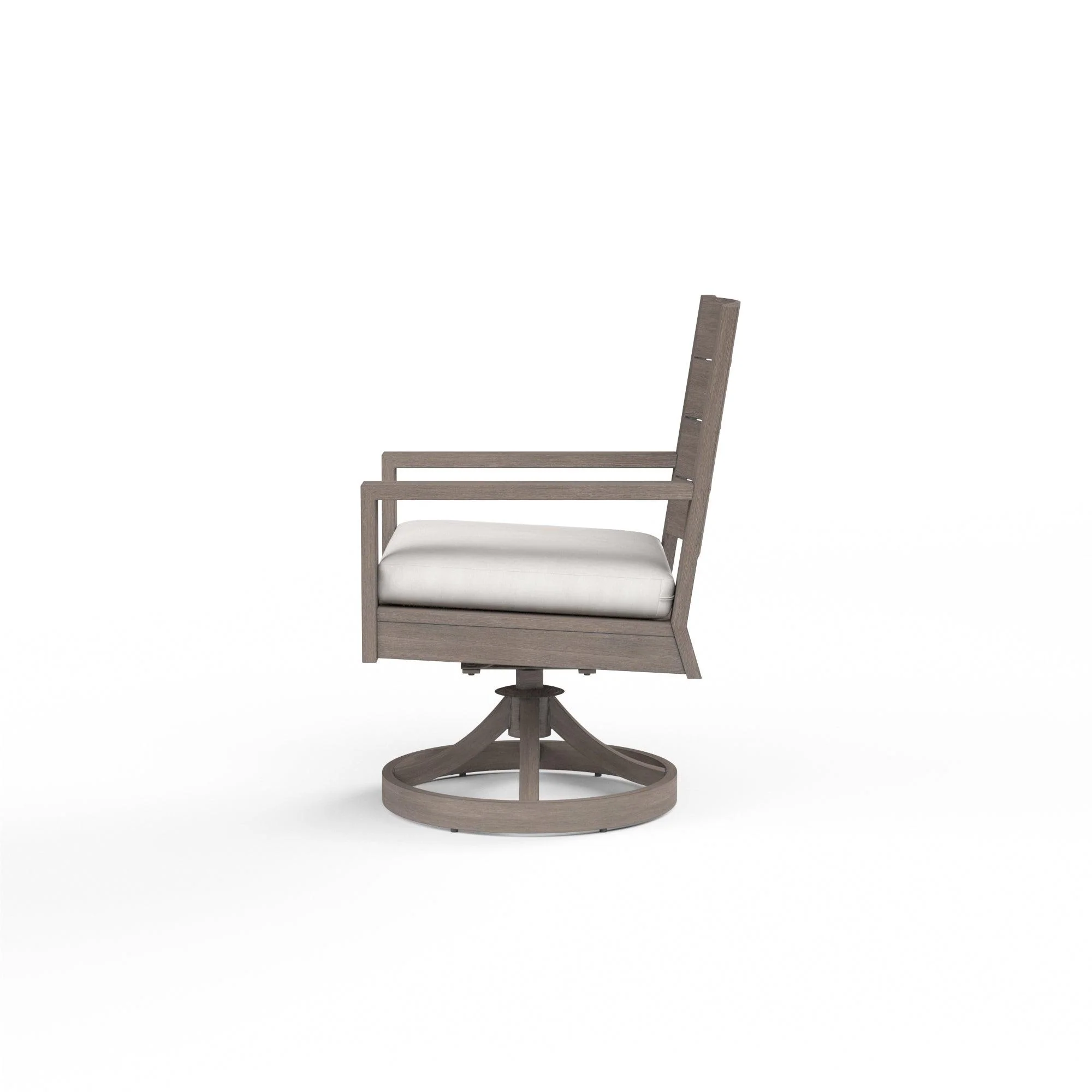 Laguna Swivel Dining Chair in Canvas Flax, No Welt - Image 3