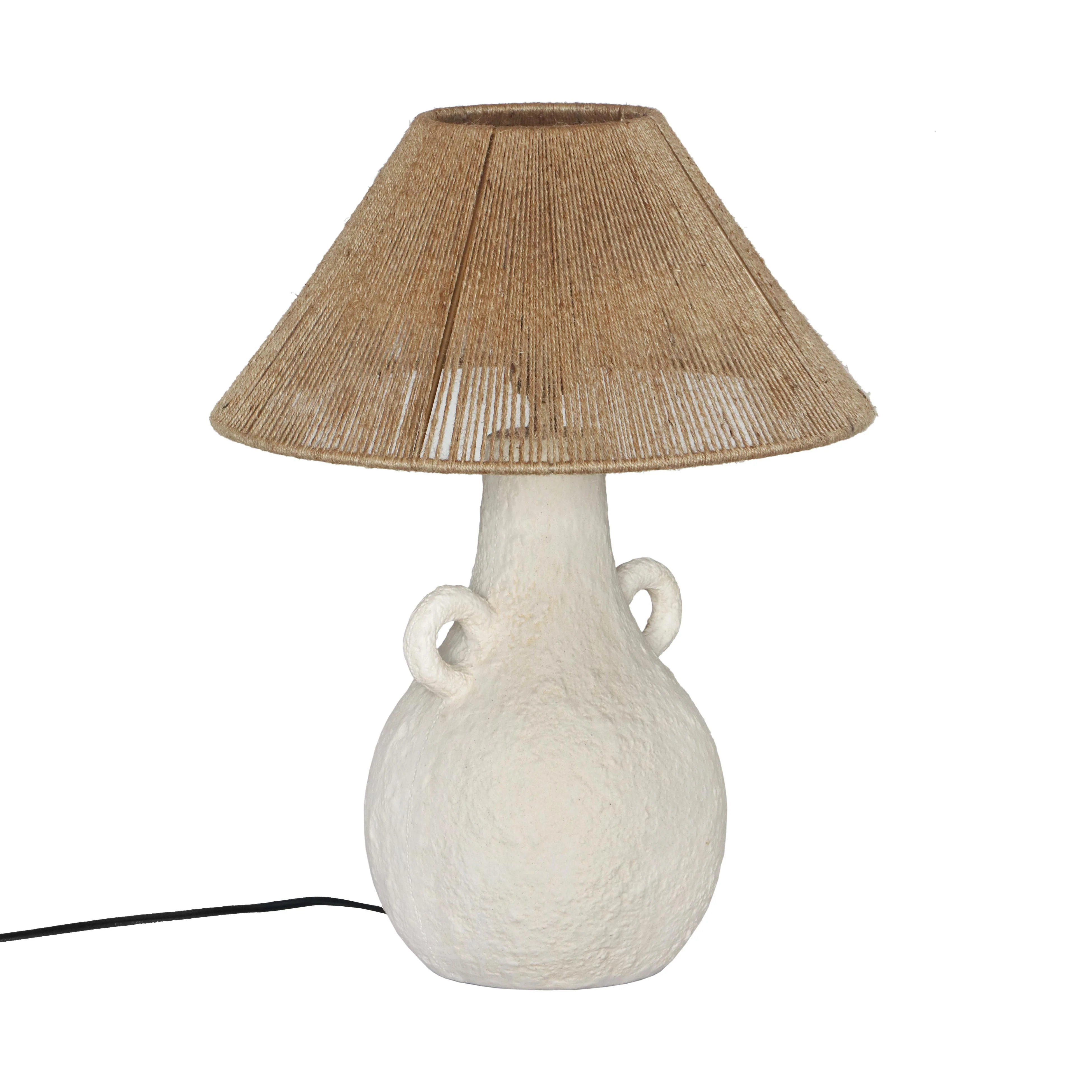 Lalit Natural & White Ceramic Table Lamp - Image 3