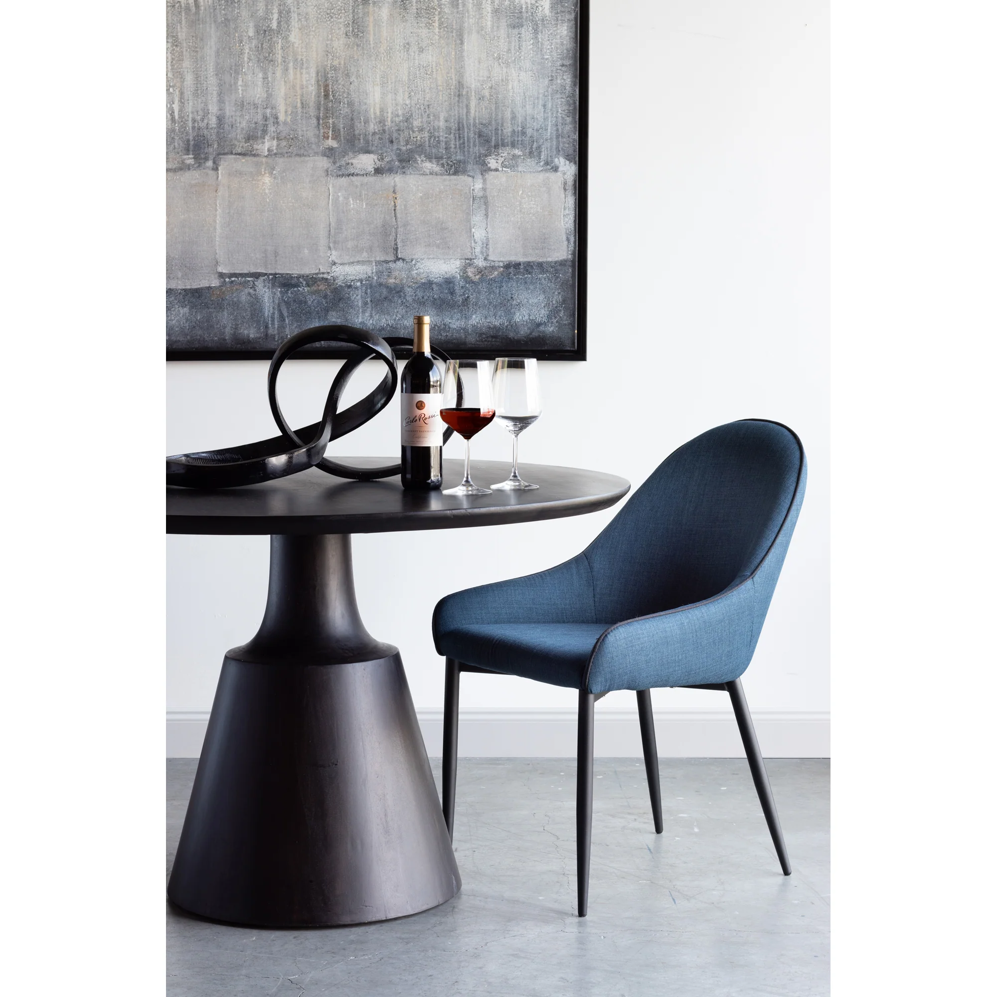 Lapis Dining Chair Dark Blue - Set of 2 - Image 2