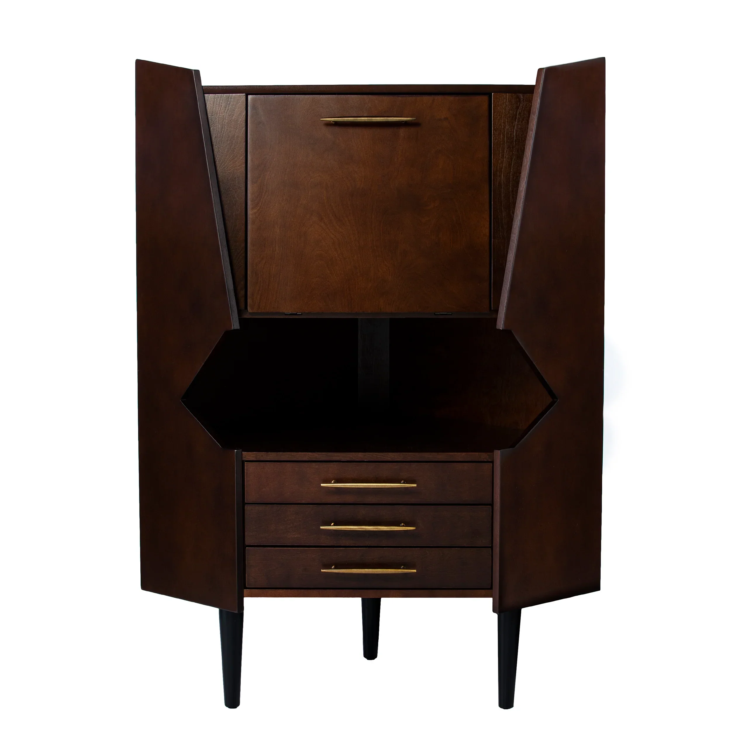 Larson Corner Bar Cabinet - Dark Tobacco