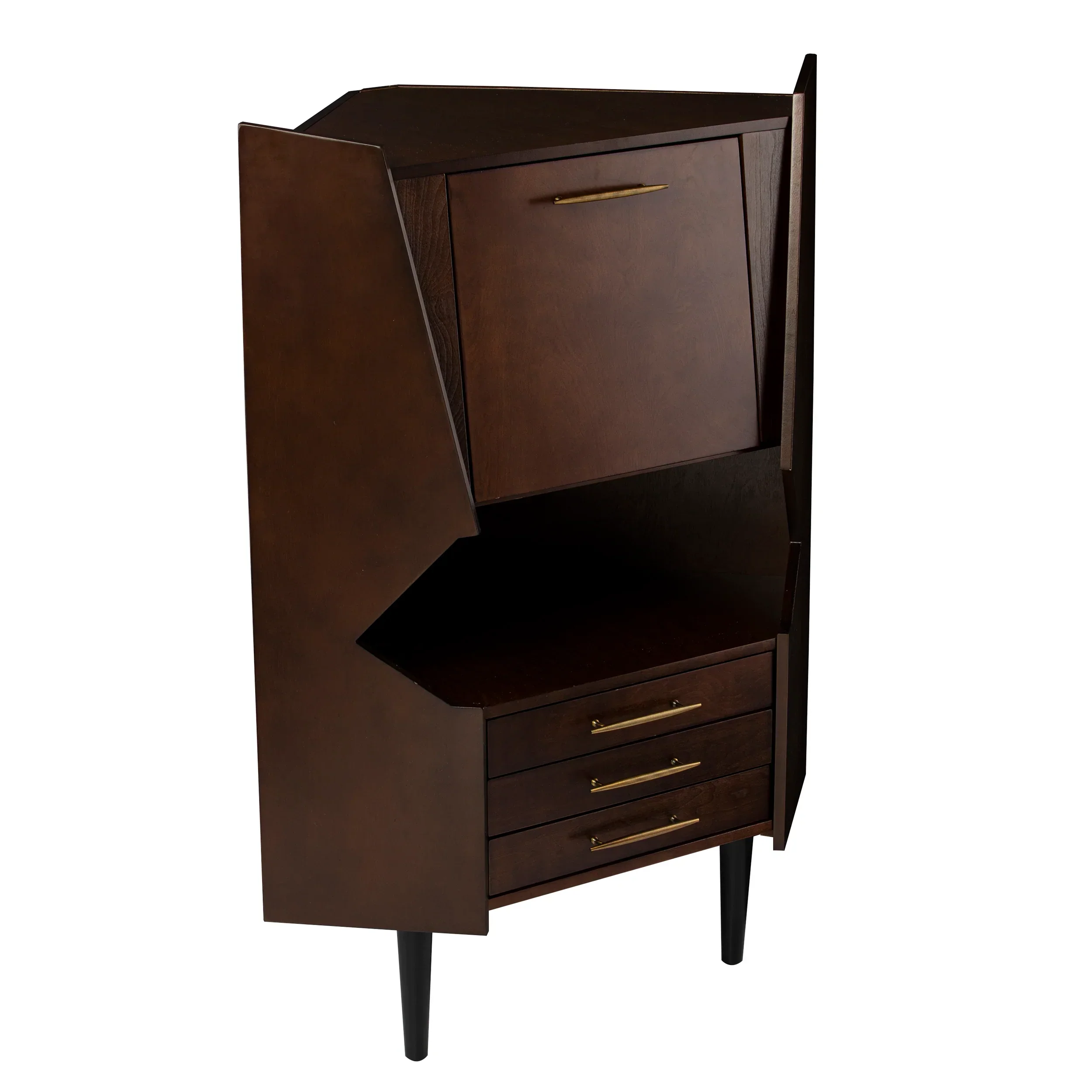 Larson Corner Bar Cabinet - Dark Tobacco - Image 3